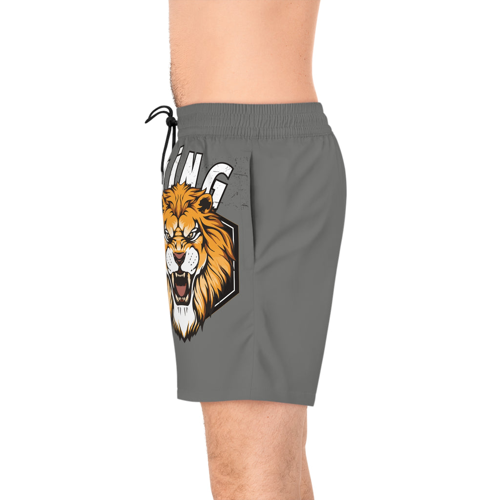 King Lion Swim Shorts — Men's Mid-Length Graphic Beach Trunks