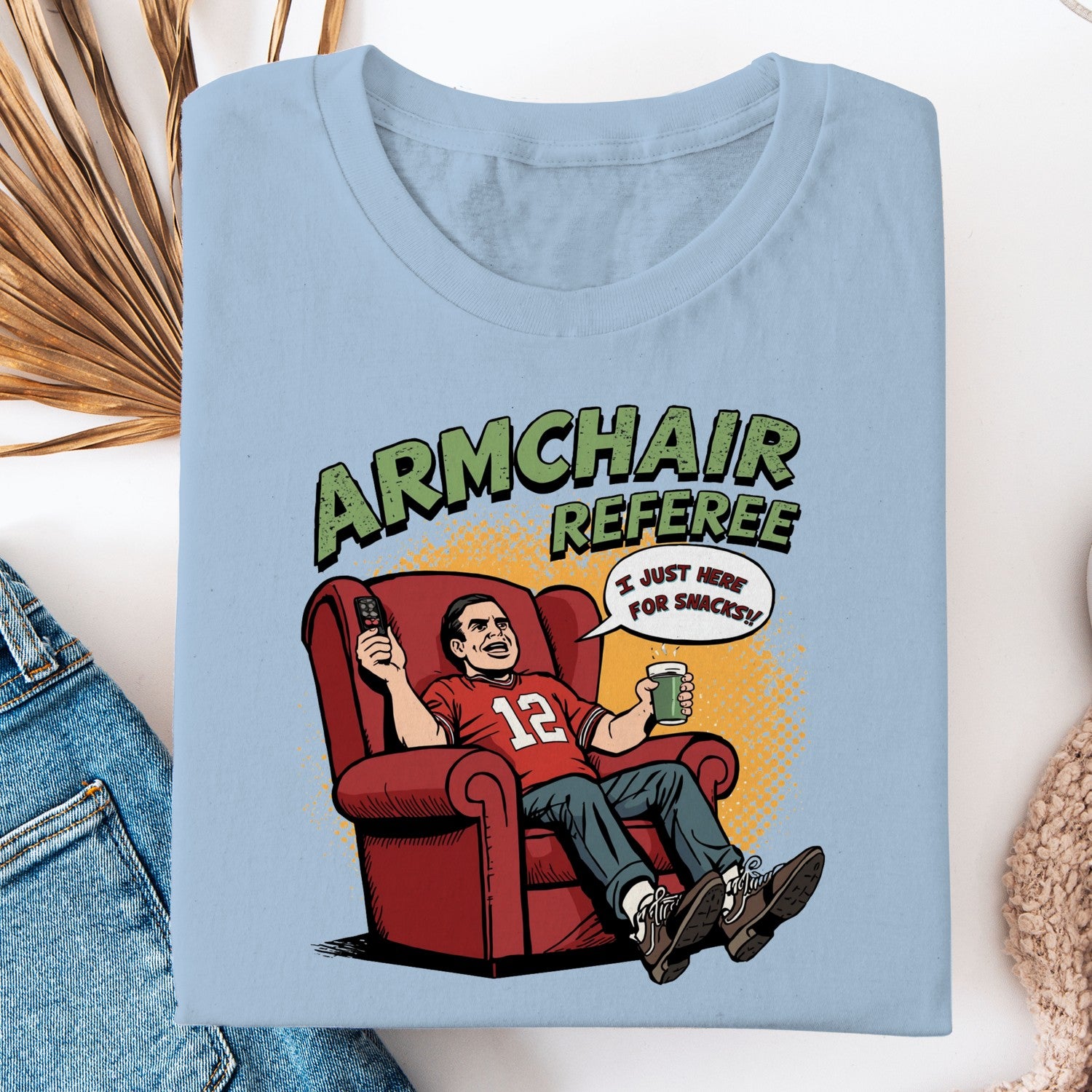 Armchair Referee Shirt, Funny Football Fan Tee, I Just Here For Snacks Shirt, Game Day T Shirt, Sports Lover Gift, Football Watching Tee