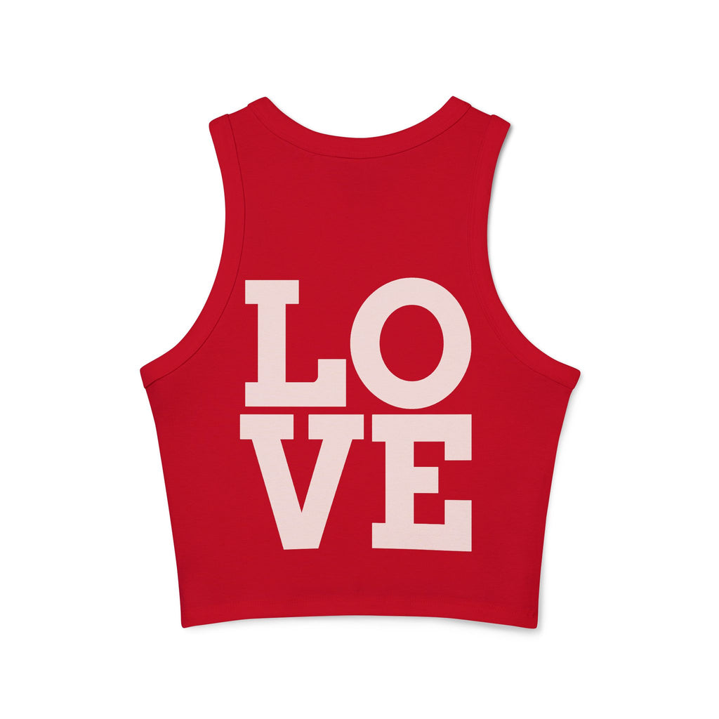Cool Mom Racer Tank — Women's 'Cool Mom' Floral Micro Rib Tank Top (LOVE Back)