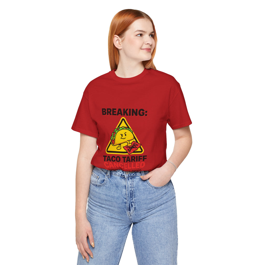 Taco Tariff Cancelled Tee | political taco meme, protest typography