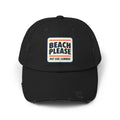 Beach Please Distressed Cap - "Hot Girl Summer" Retro Patch Baseball Hat