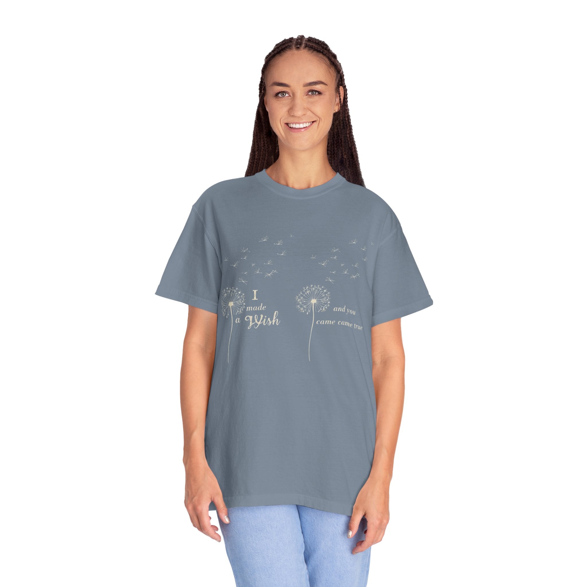 T-Shirt — Dandelion 'I Made a Wish' Front & Bold LOVE Back