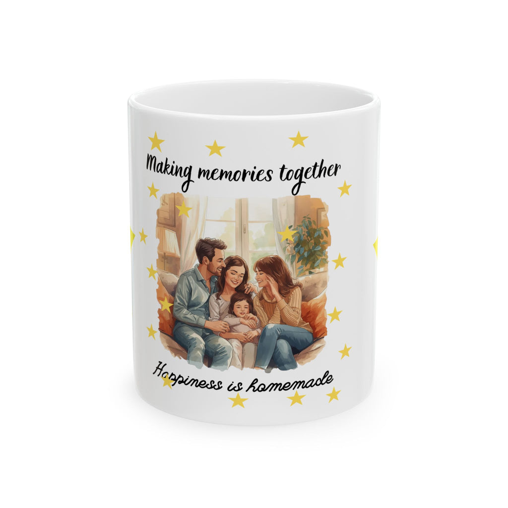 Family Moments Ceramic Mug - "Making Memories Together, Happiness Is Homemade" (11oz & 15oz)