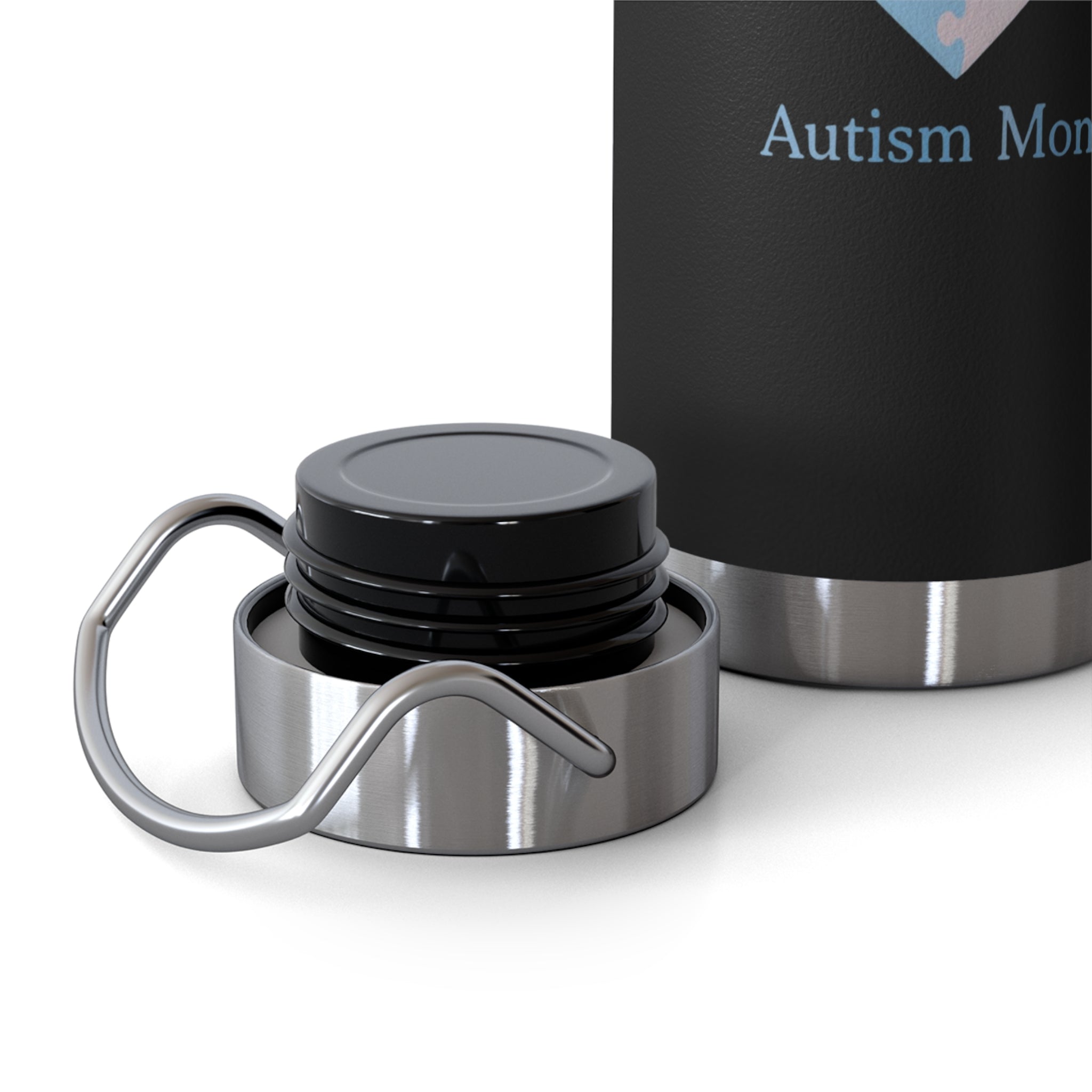 Autism Mom Puzzle Heart Copper Insulated Bottle — 22oz Vacuum Flask