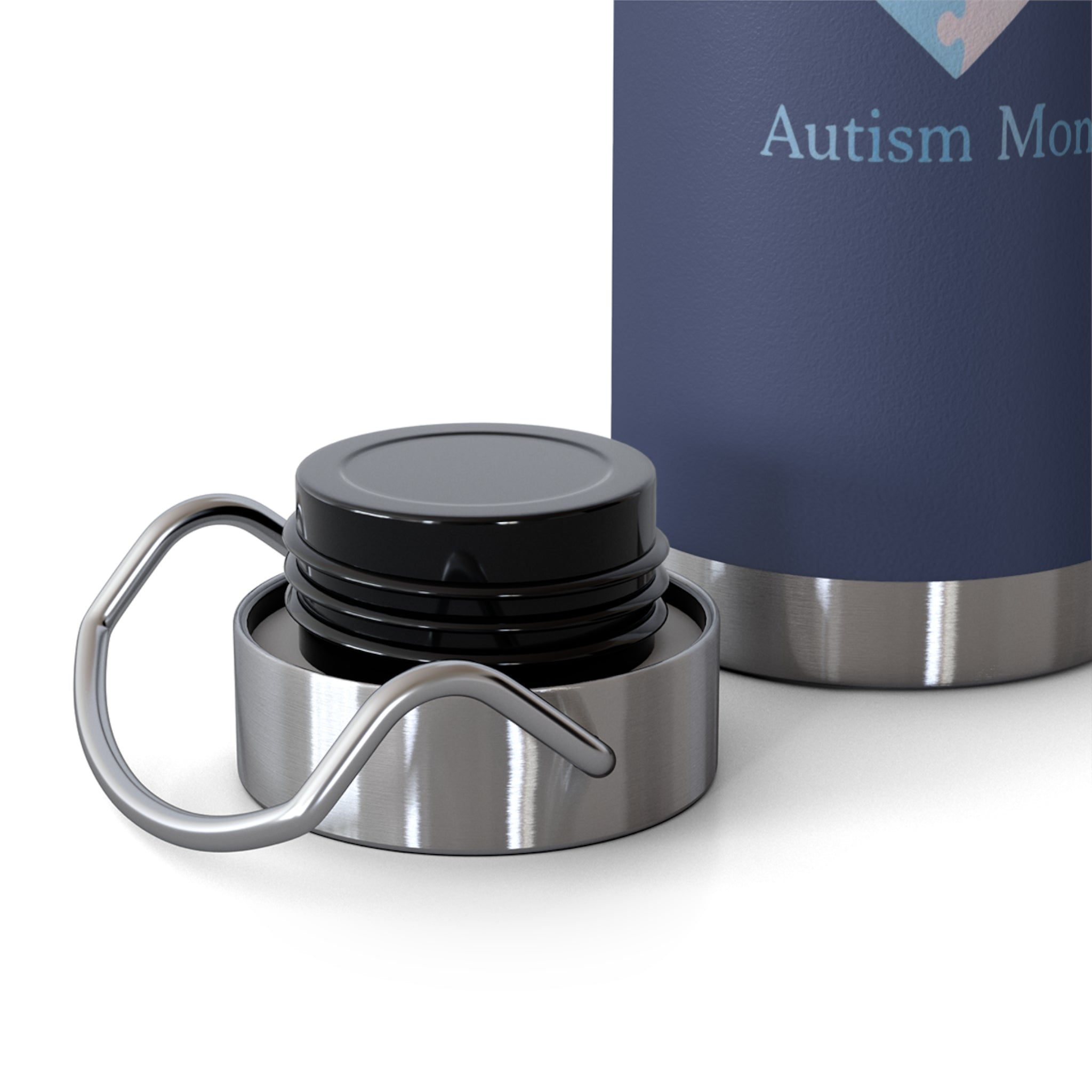 Autism Mom Puzzle Heart Copper Insulated Bottle — 22oz Vacuum Flask
