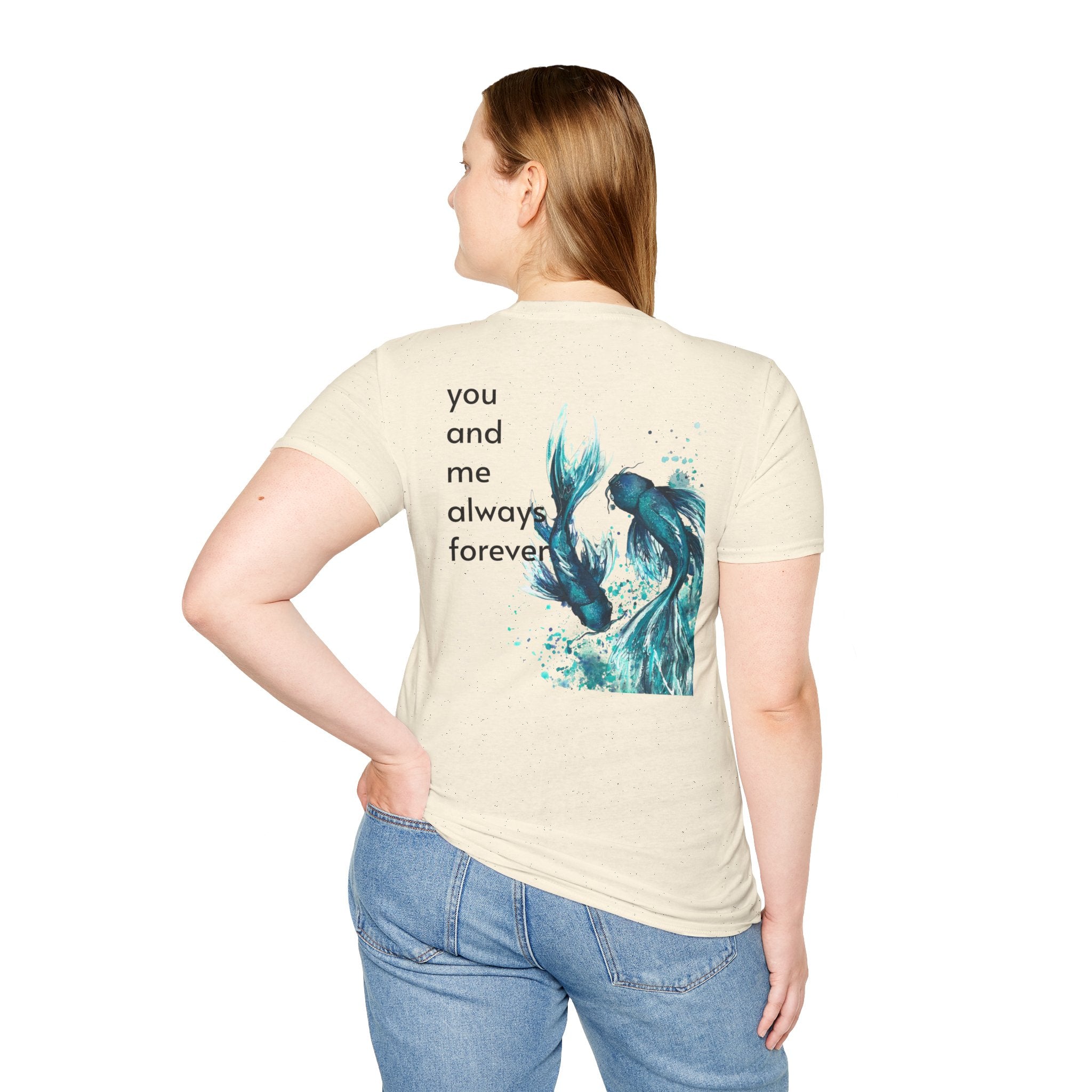 Koi Fish T-Shirt — 'You and Me Always Forever' Romantic Graphic Tee