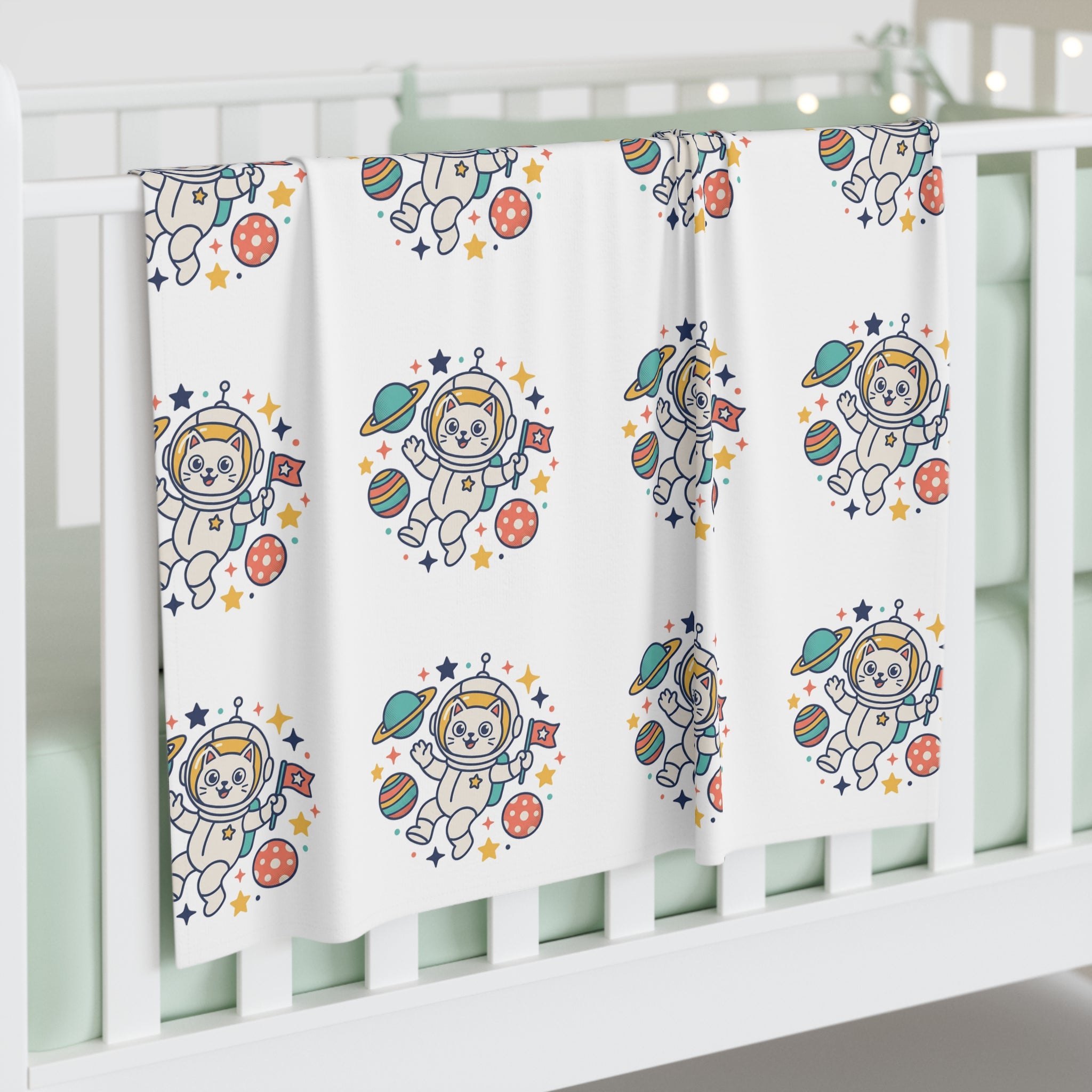 Astronaut Puppy Baby Swaddle Blanket — Space-Themed Newborn Wrap