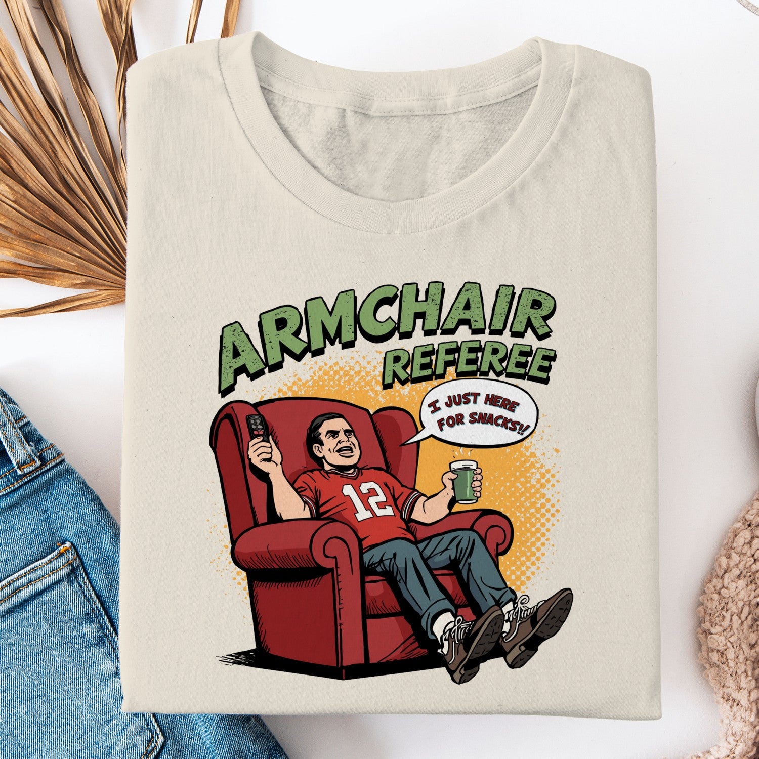 Armchair Referee Shirt, Funny Football Fan Tee, I Just Here For Snacks Shirt, Game Day T Shirt, Sports Lover Gift, Football Watching Tee