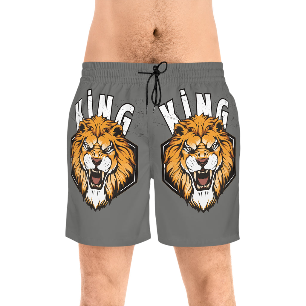 King Lion Swim Shorts — Men's Mid-Length Graphic Beach Trunks
