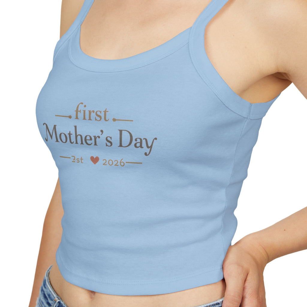 Mother's Day Tank Top — "First Mother's Day" / You Are My Sunlight Women’s Cropped Tank