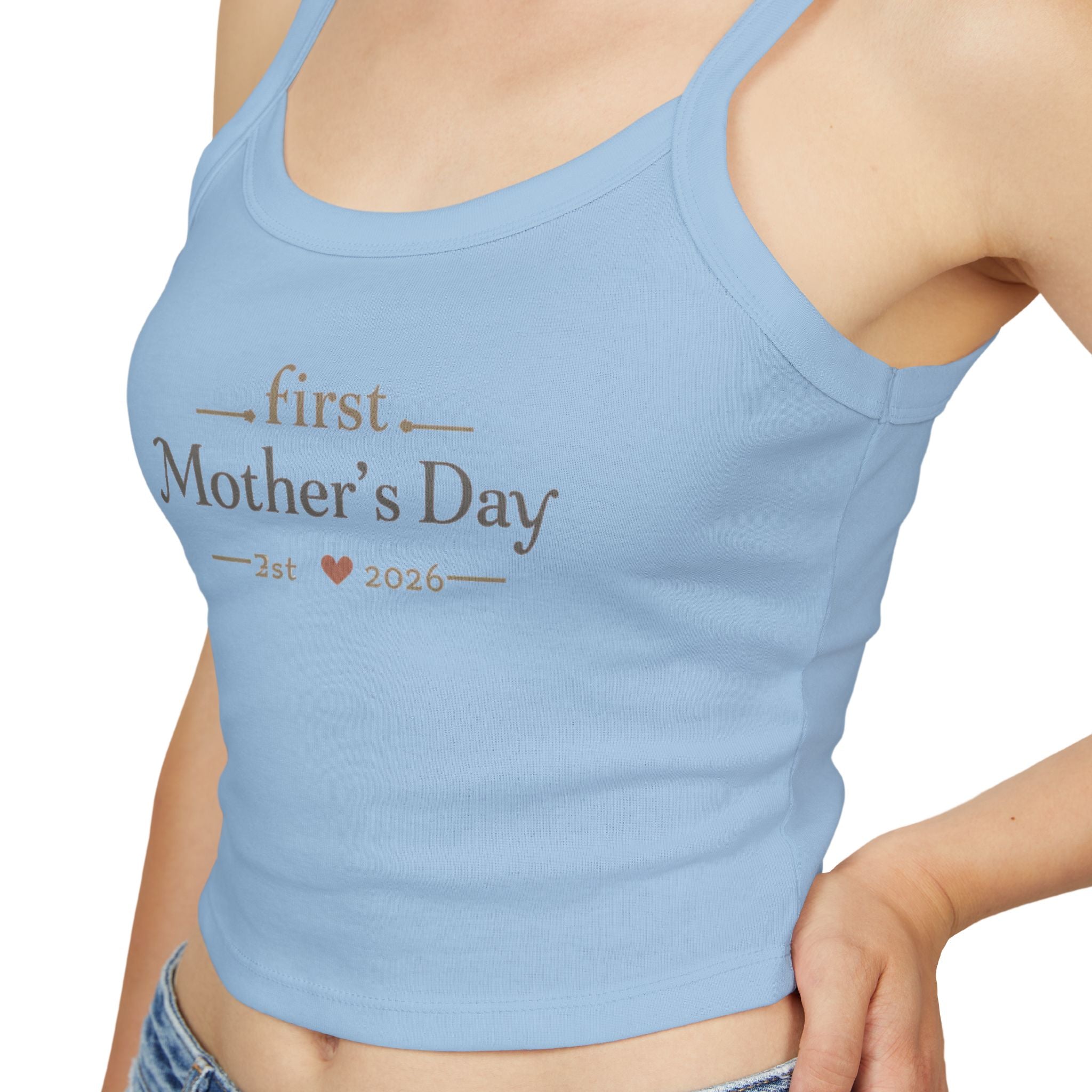 Mother's Day Tank Top — "First Mother's Day" / You Are My Sunlight Women’s Cropped Tank
