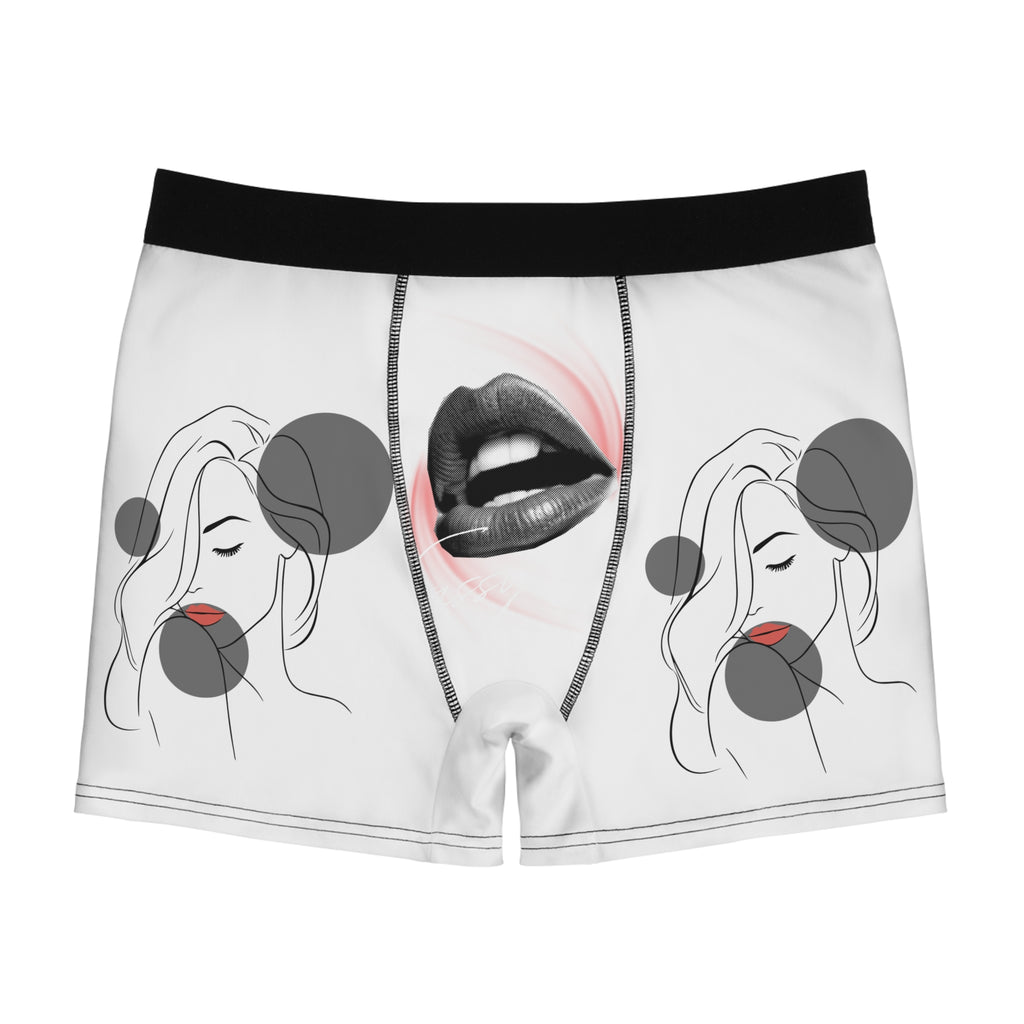 Men's Boxer Briefs — Minimalist Lip & Line Art Print