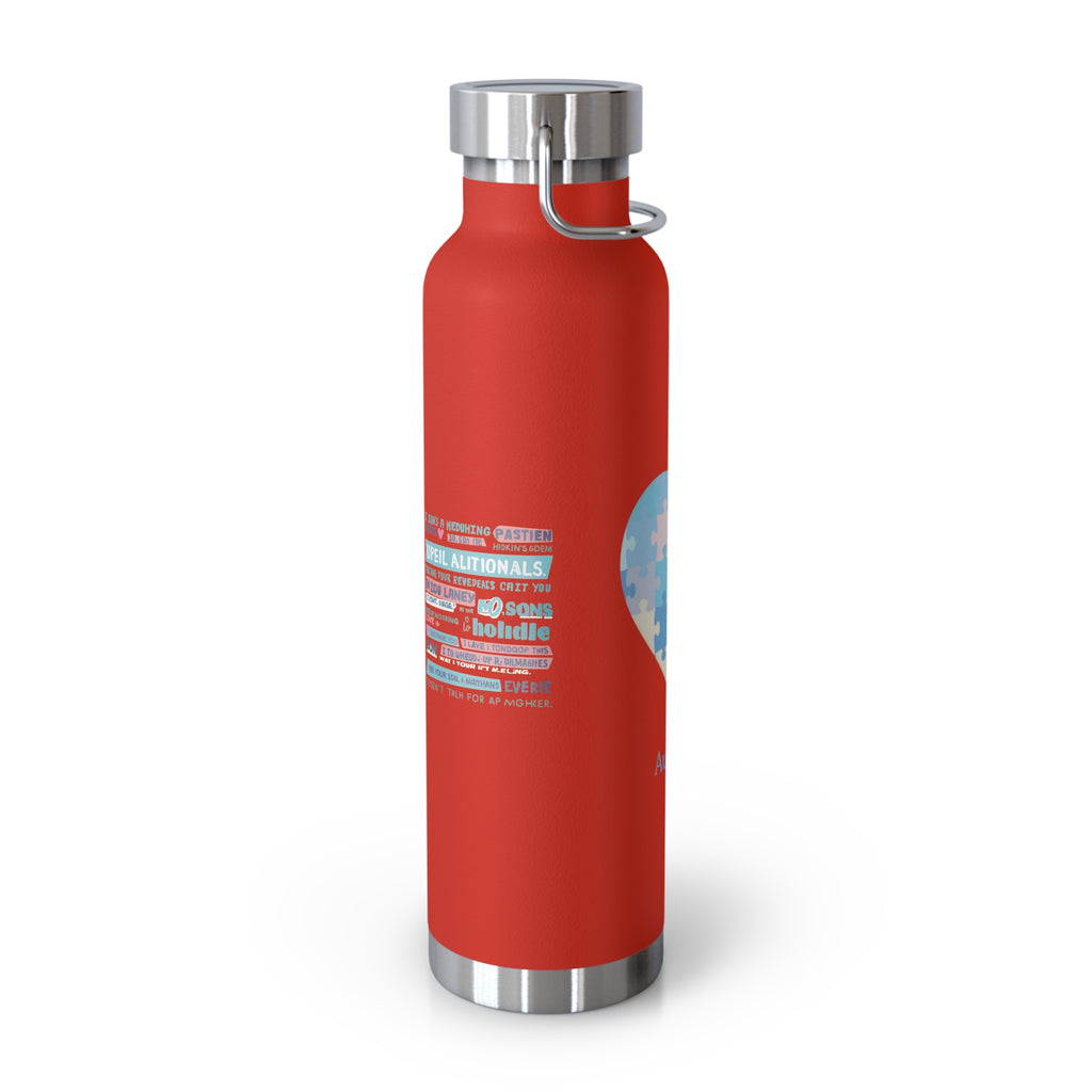 Autism Mom Puzzle Heart Copper Insulated Bottle — 22oz Vacuum Flask