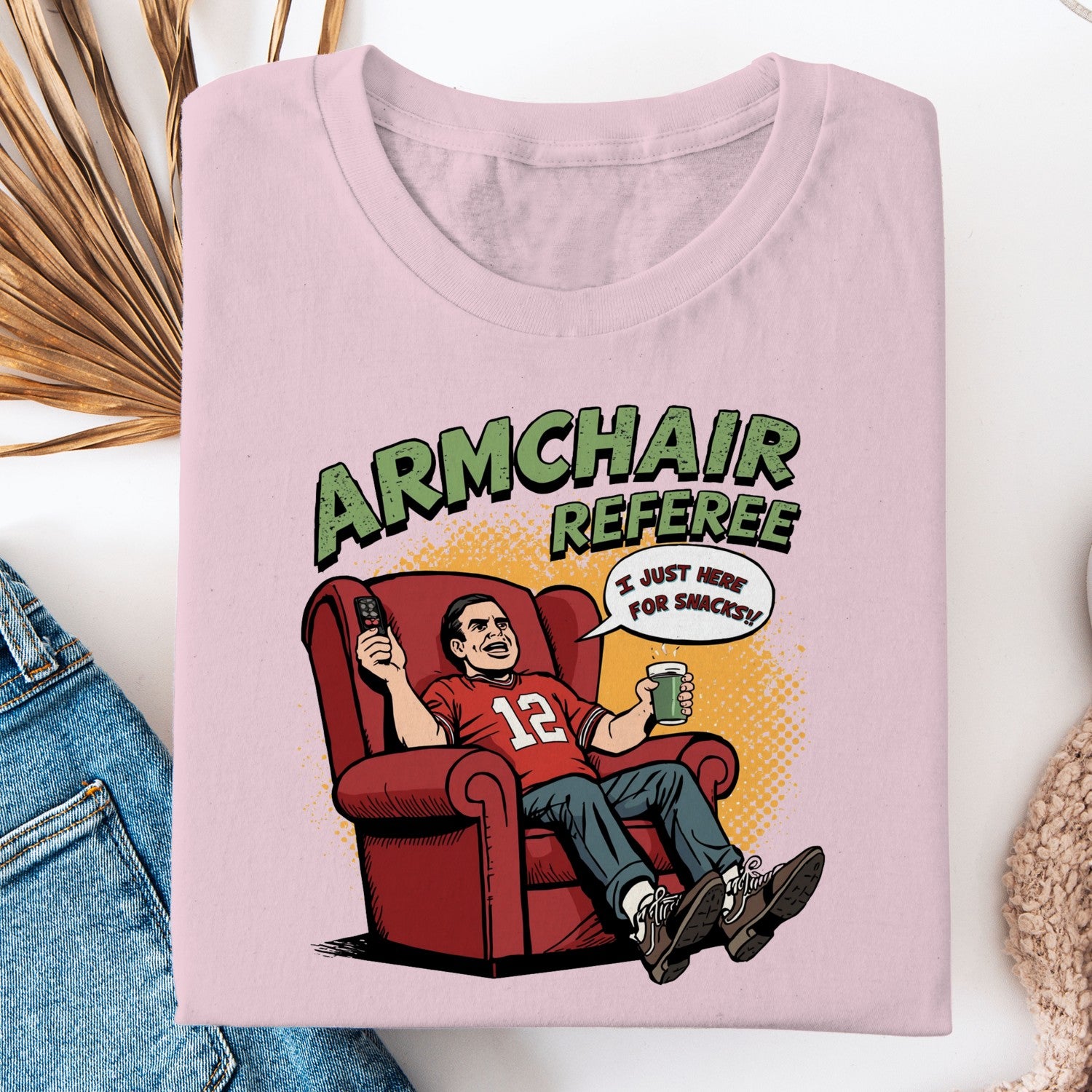 Armchair Referee Shirt, Funny Football Fan Tee, I Just Here For Snacks Shirt, Game Day T Shirt, Sports Lover Gift, Football Watching Tee