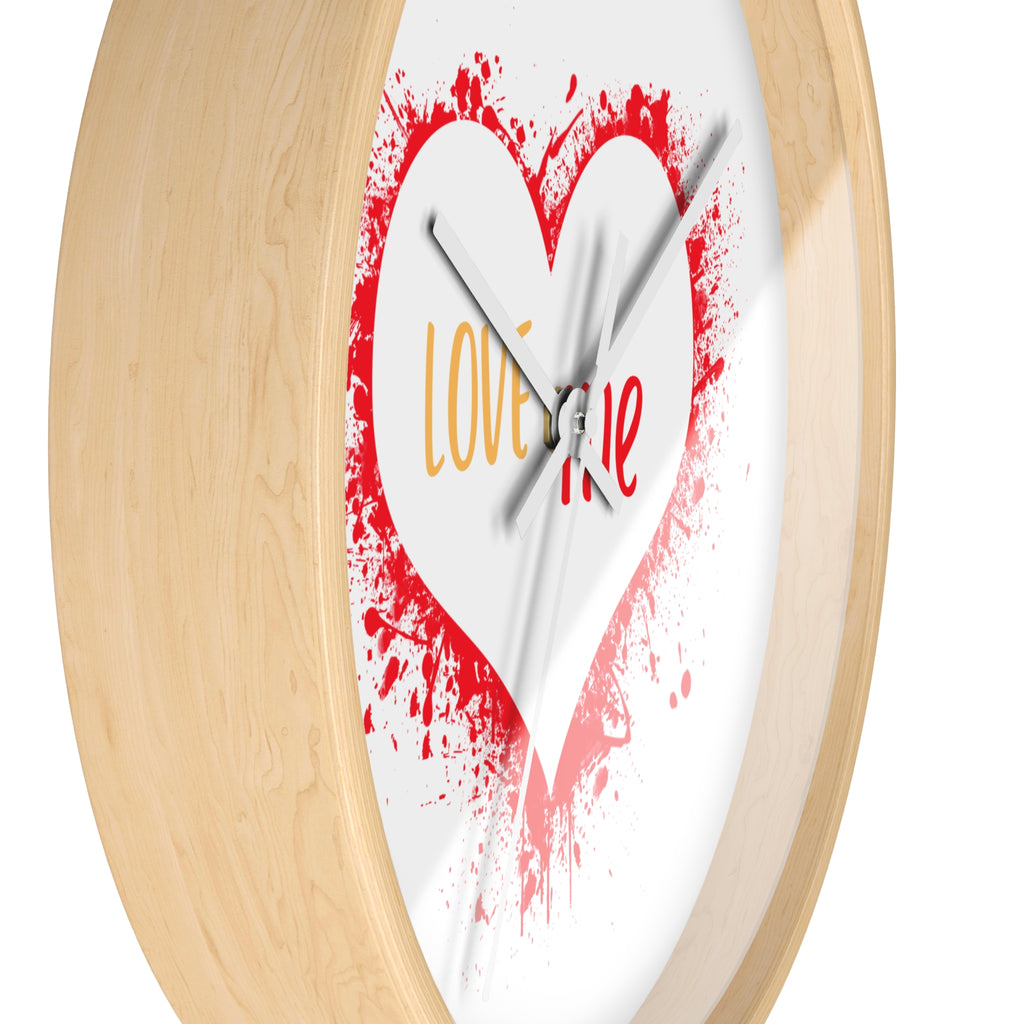 Love Me Heart Wall Clock — Red Splash Valentine's Home Decor