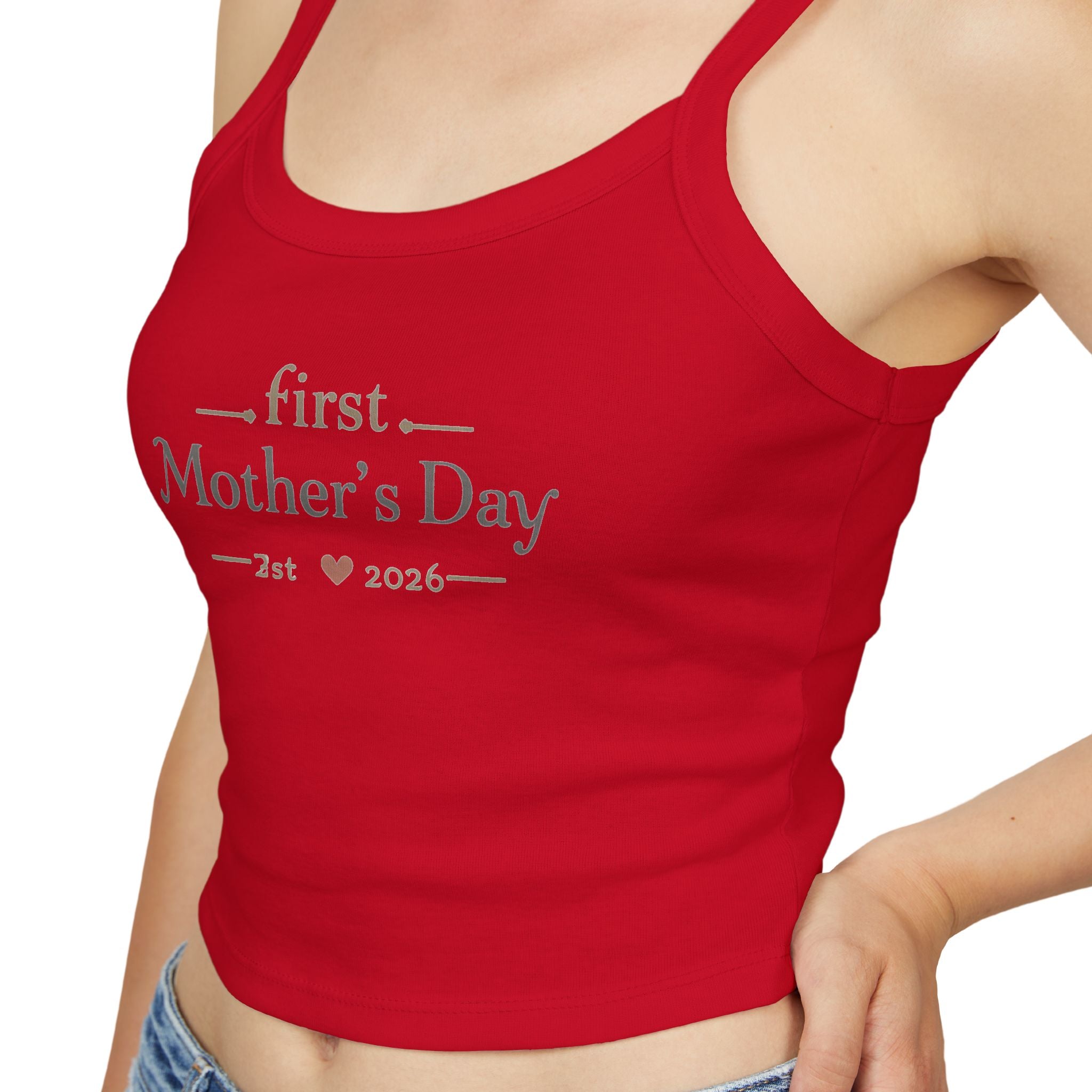 Mother's Day Tank Top — "First Mother's Day" / You Are My Sunlight Women’s Cropped Tank