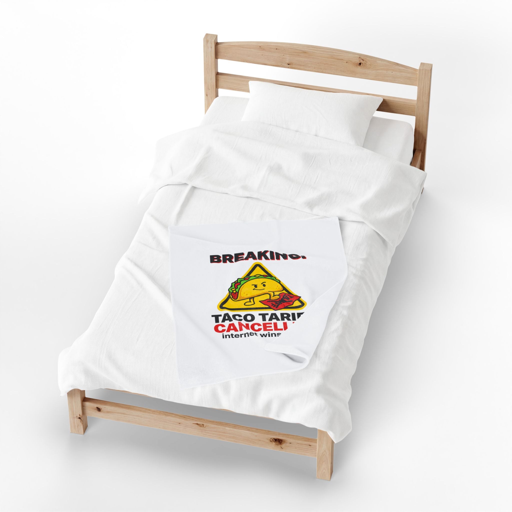 Taco Tariff Cancelled Blanket | political taco pun, protest typography