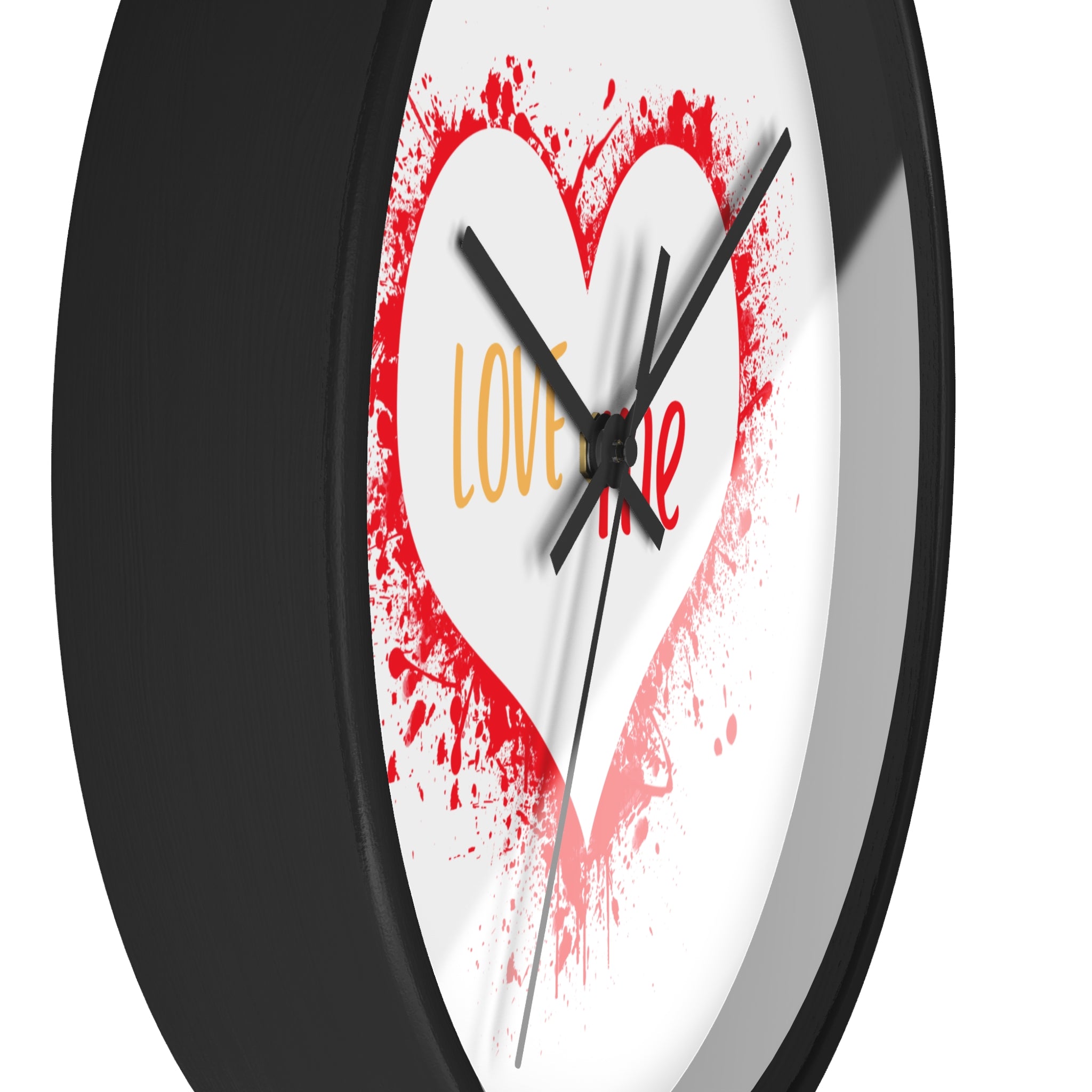 Love Me Heart Wall Clock — Red Splash Valentine's Home Decor