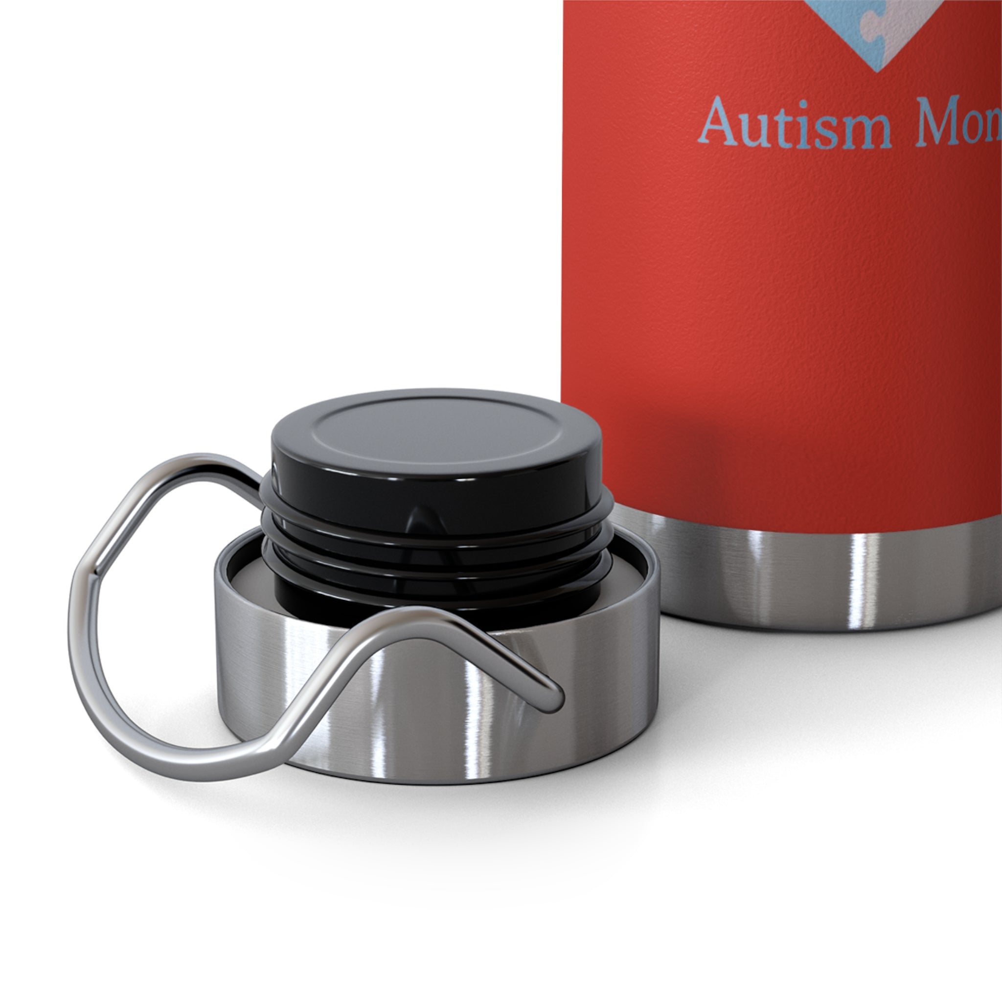 Autism Mom Puzzle Heart Copper Insulated Bottle — 22oz Vacuum Flask