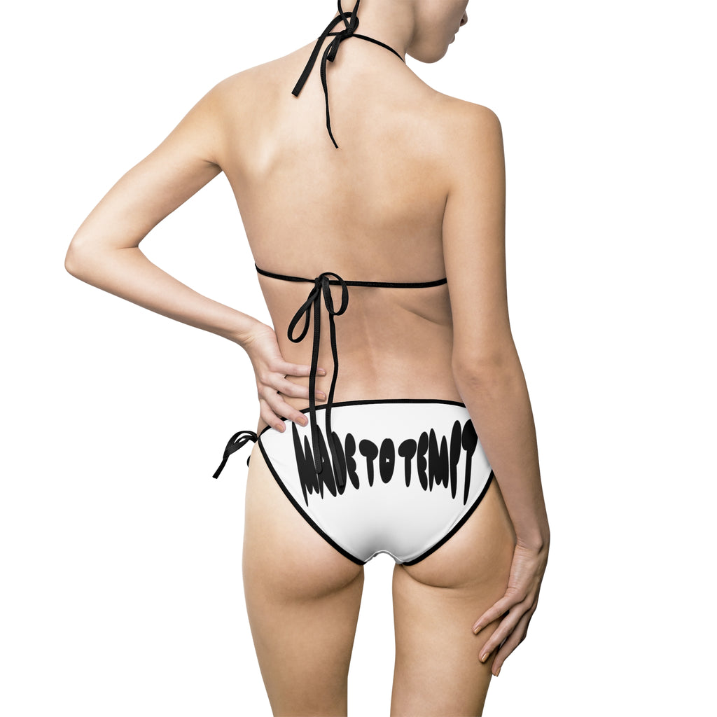 Bikini — 'Push Your Limits' Graphic Triangle Bikini Swimsuit