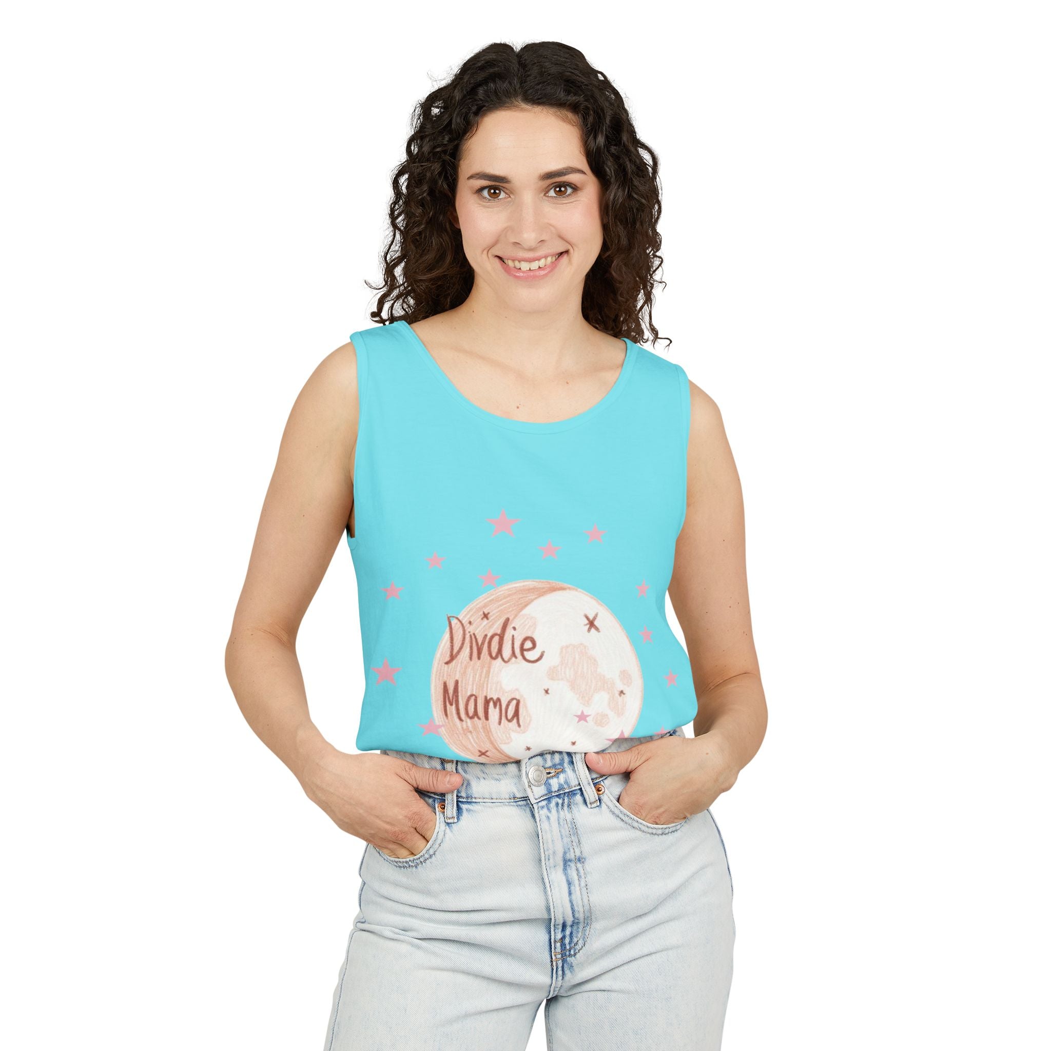Indie Mama Moon Tank Top — Boho Mother's Day Graphic Tank
