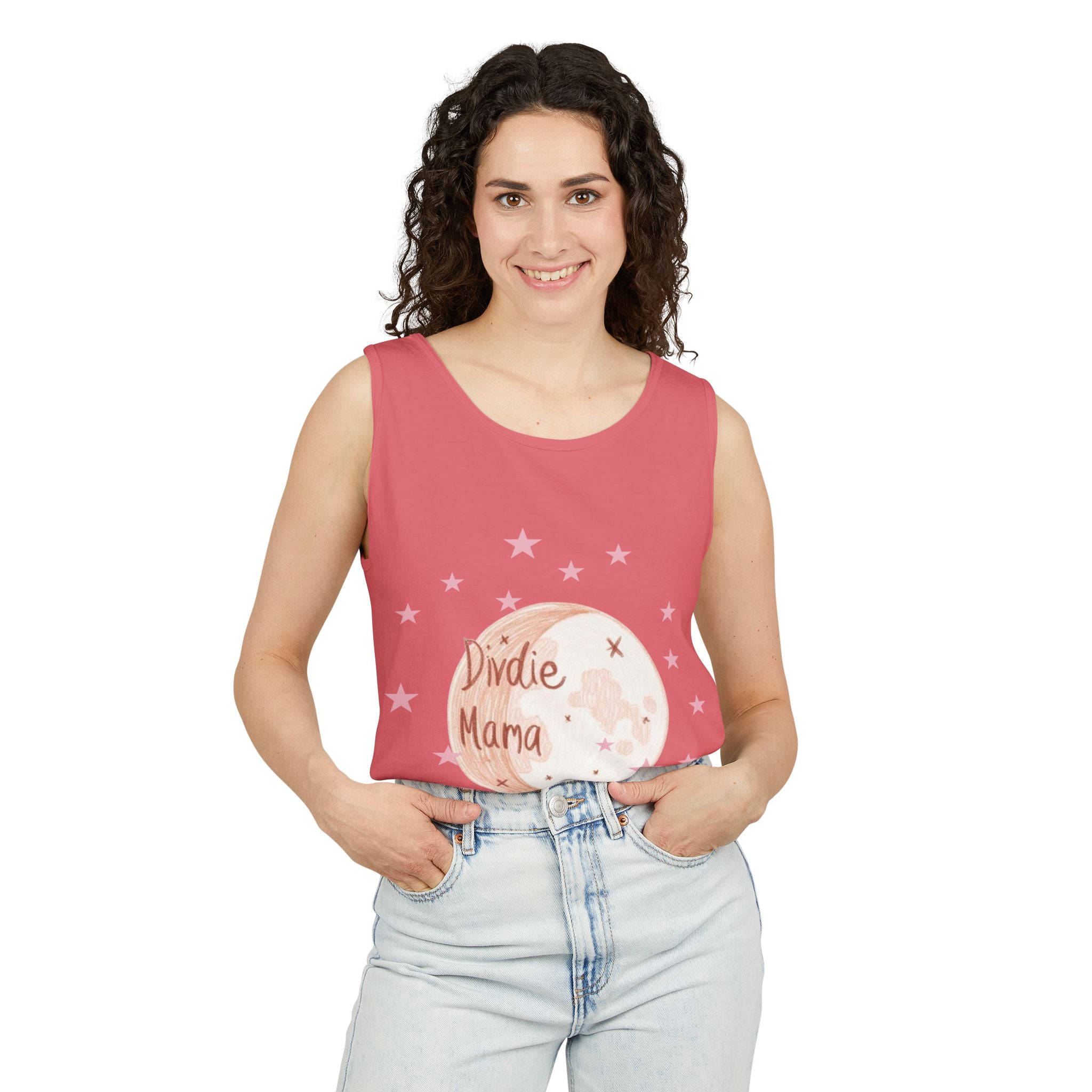 Indie Mama Moon Tank Top — Boho Mother's Day Graphic Tank