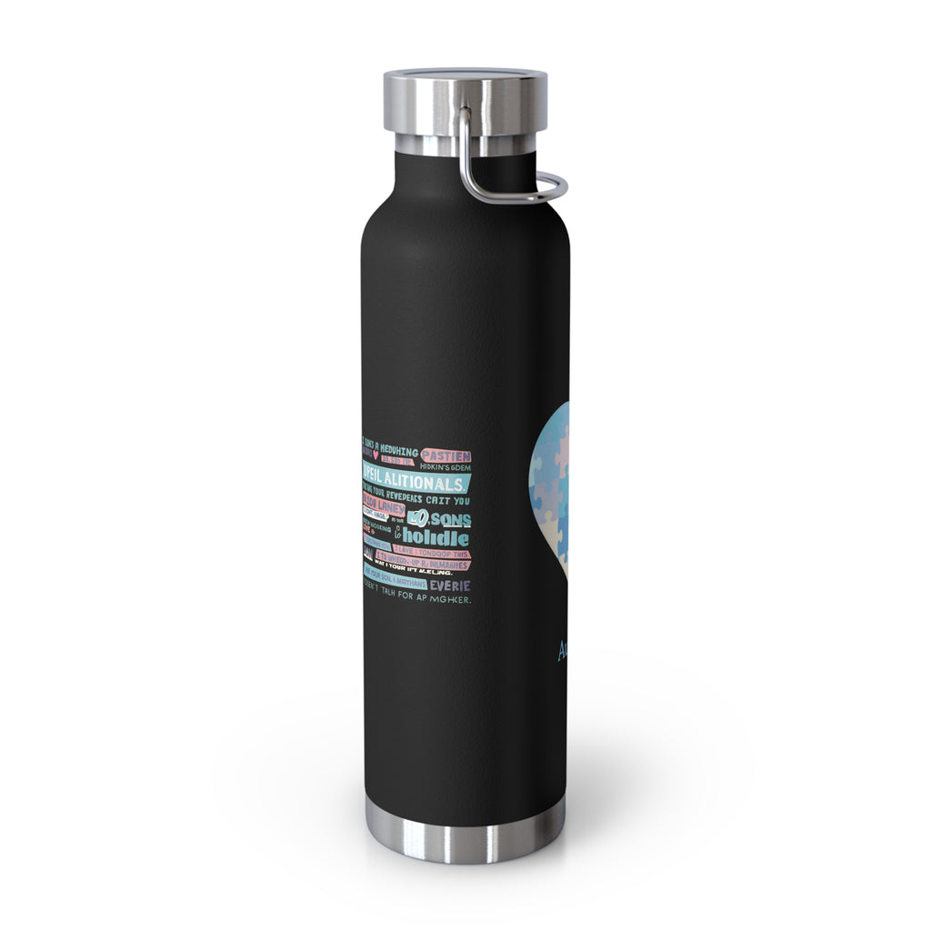 Autism Mom Puzzle Heart Copper Insulated Bottle — 22oz Vacuum Flask