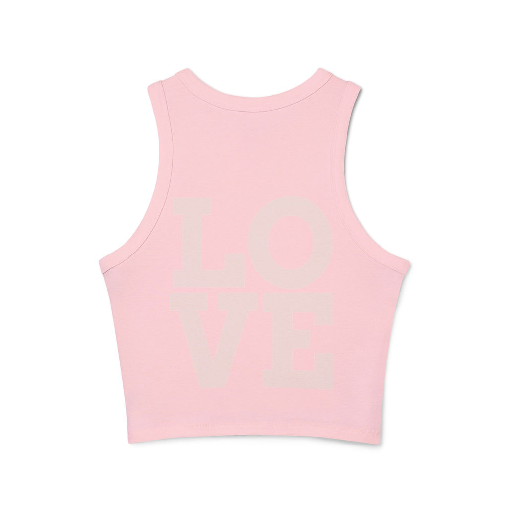 Cool Mom Racer Tank — Women's 'Cool Mom' Floral Micro Rib Tank Top (LOVE Back)