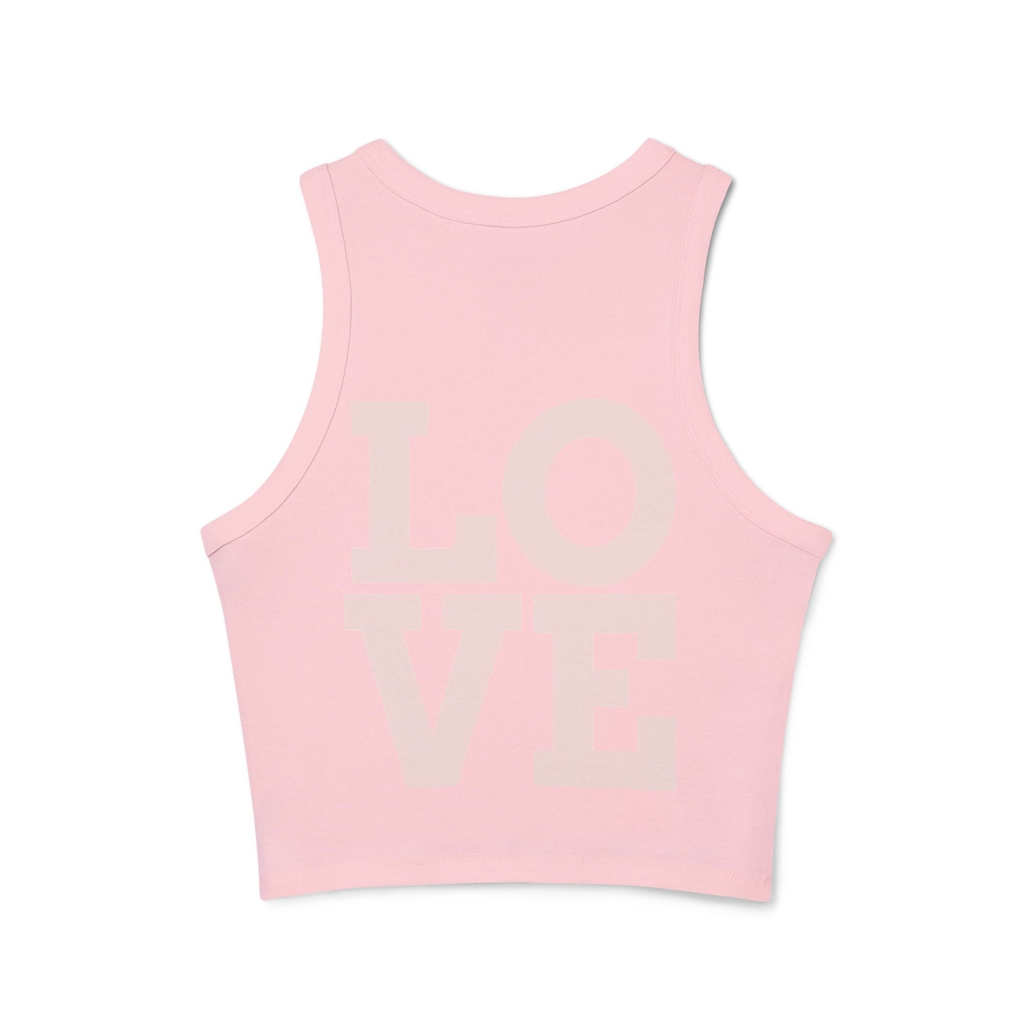 Cool Mom Racer Tank — Women's 'Cool Mom' Floral Micro Rib Tank Top (LOVE Back)