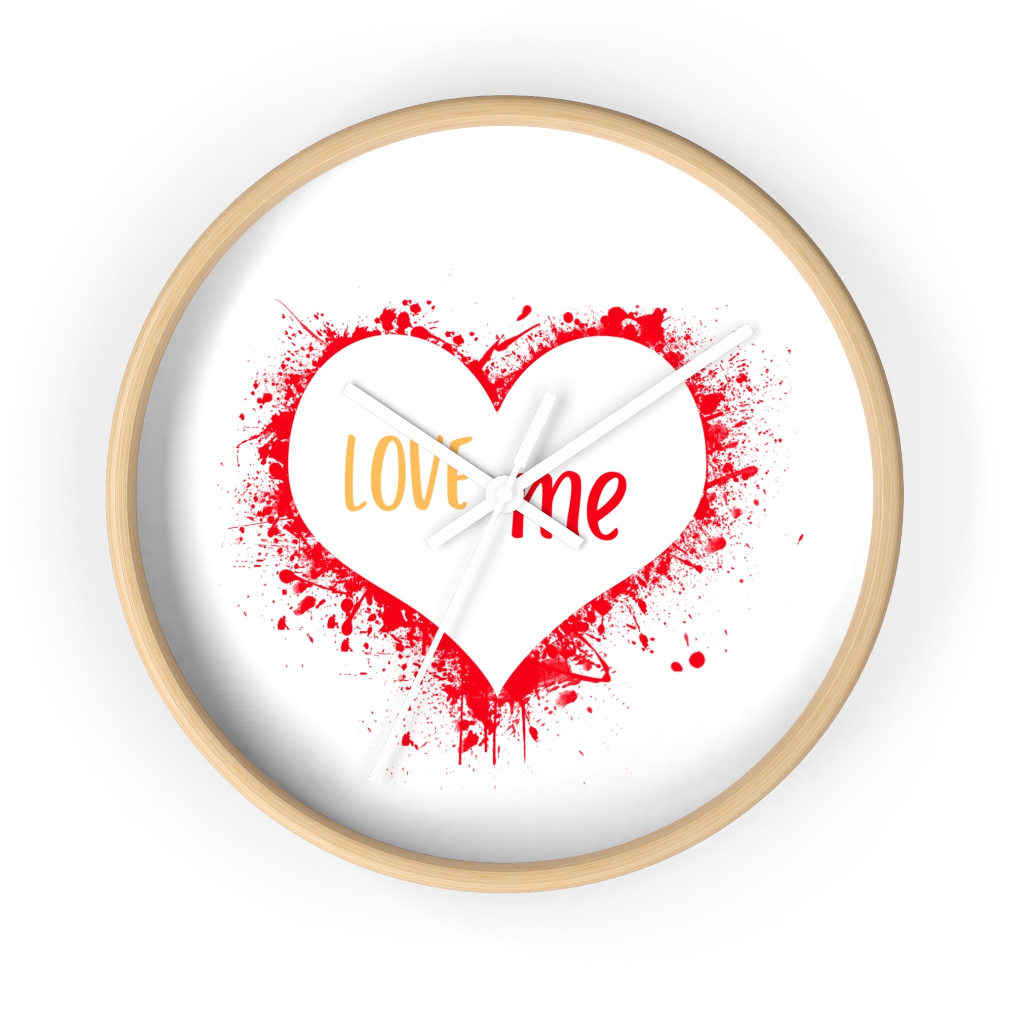 Love Me Heart Wall Clock — Red Splash Valentine's Home Decor