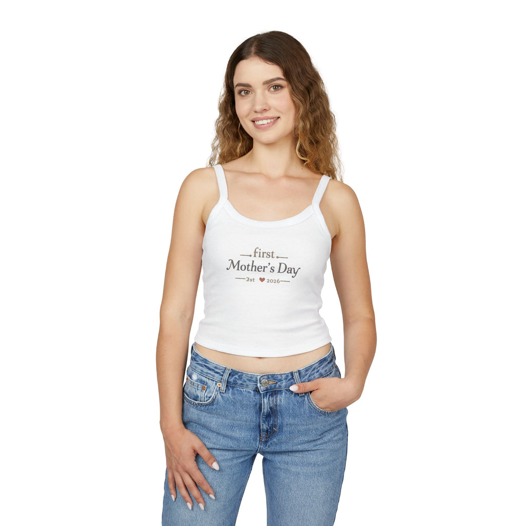 Mother's Day Tank Top — "First Mother's Day" / You Are My Sunlight Women’s Cropped Tank
