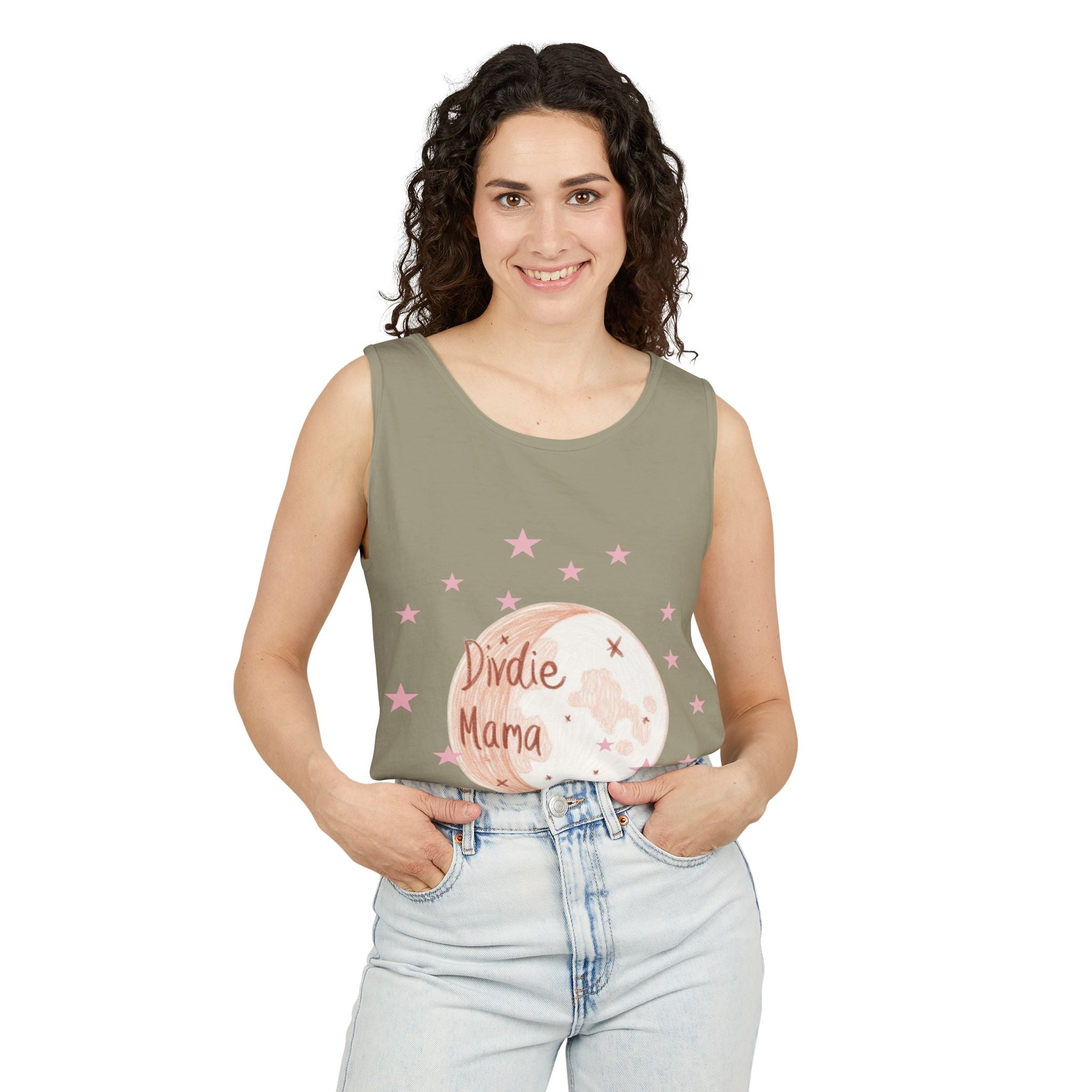 Indie Mama Moon Tank Top — Boho Mother's Day Graphic Tank