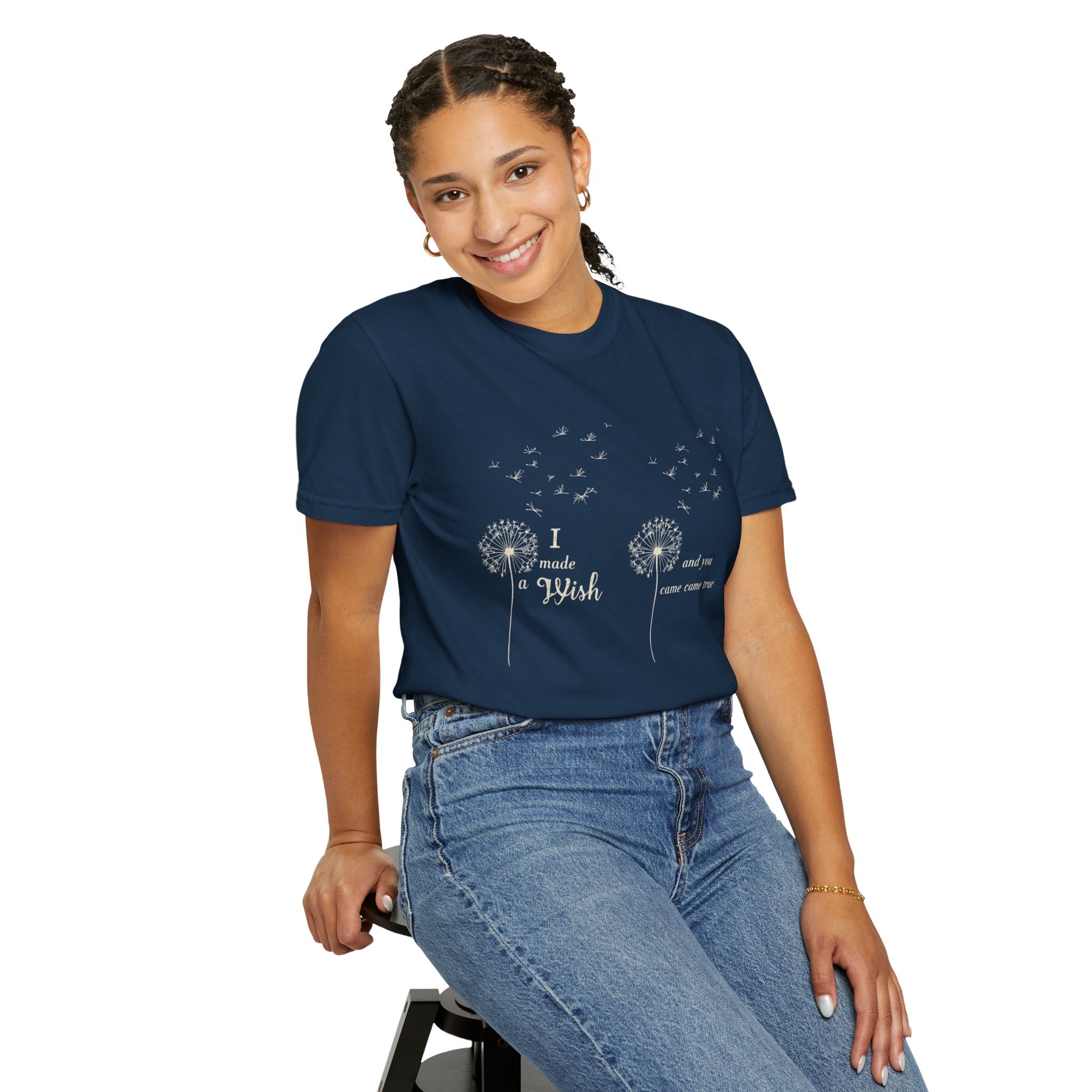 T-Shirt — Dandelion 'I Made a Wish' Front & Bold LOVE Back