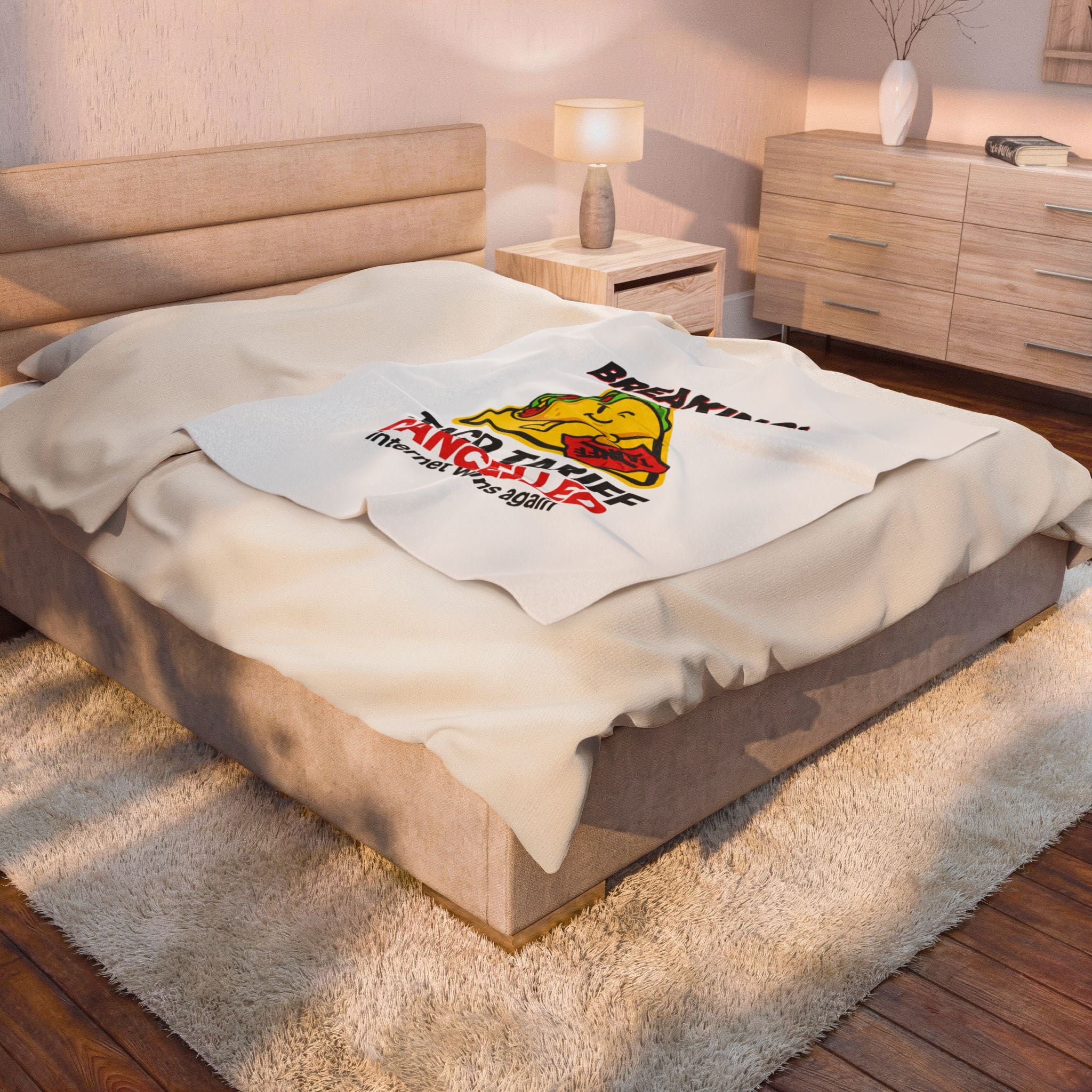 Taco Tariff Cancelled Blanket | political taco pun, protest typography