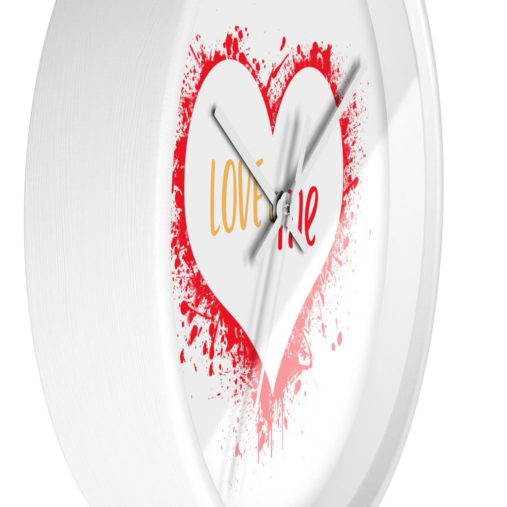 Love Me Heart Wall Clock — Red Splash Valentine's Home Decor