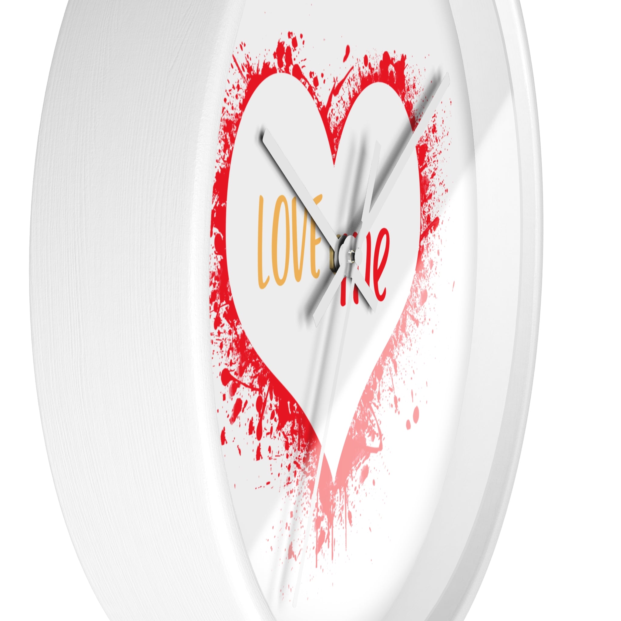 Love Me Heart Wall Clock — Red Splash Valentine's Home Decor