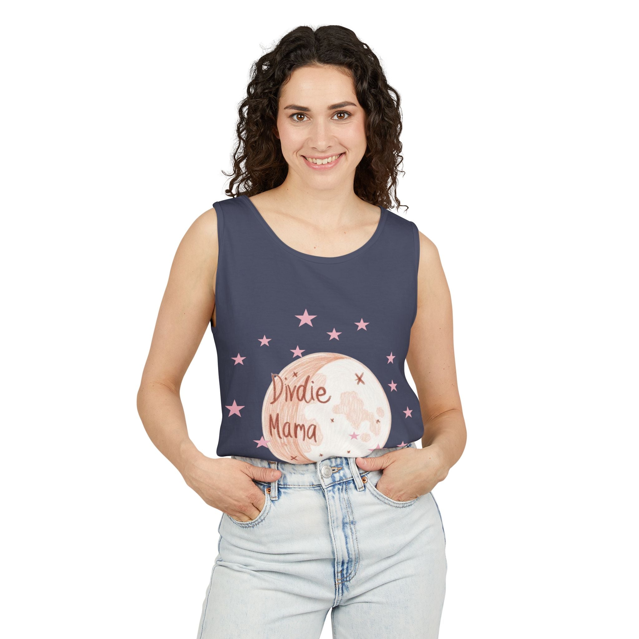 Indie Mama Moon Tank Top — Boho Mother's Day Graphic Tank
