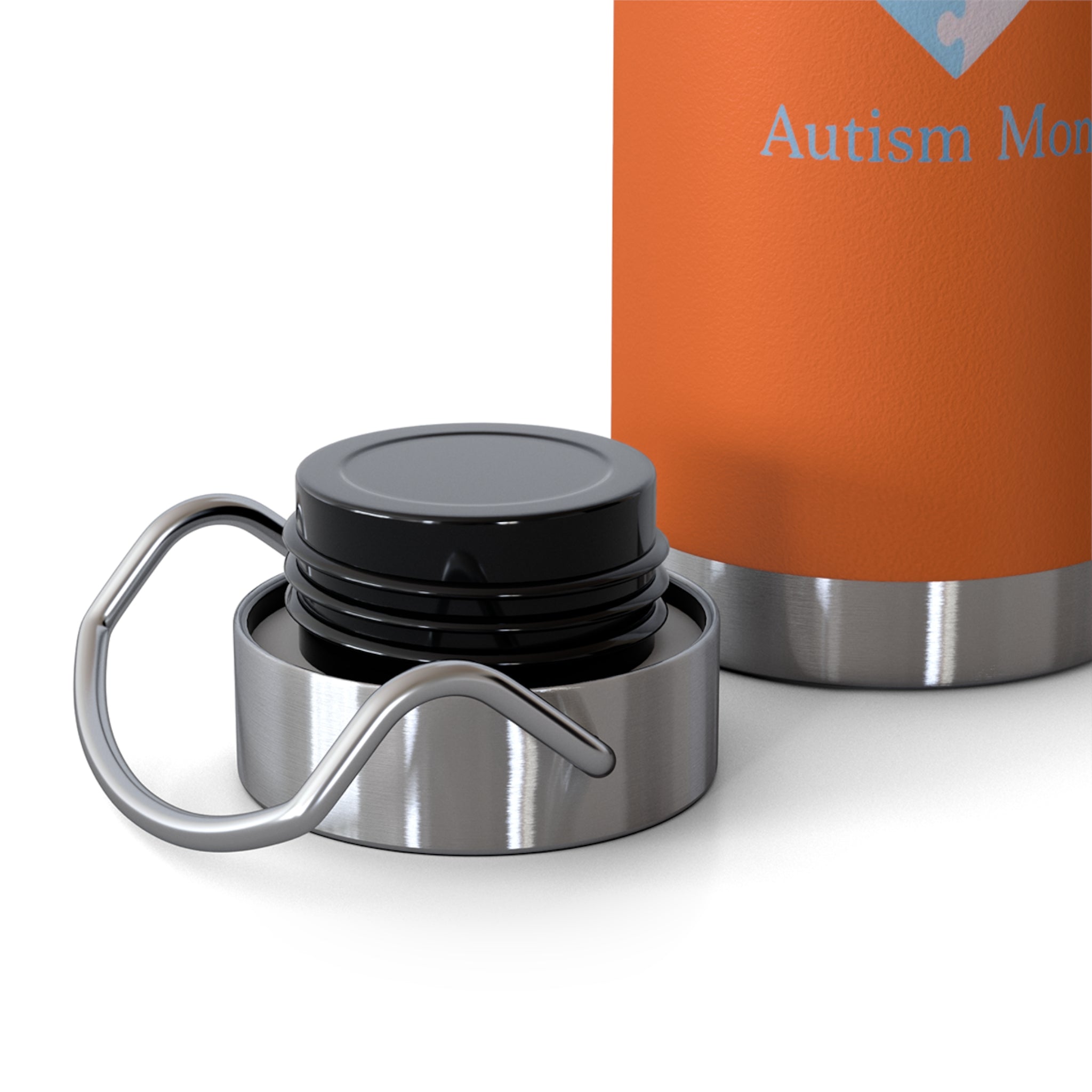 Autism Mom Puzzle Heart Copper Insulated Bottle — 22oz Vacuum Flask