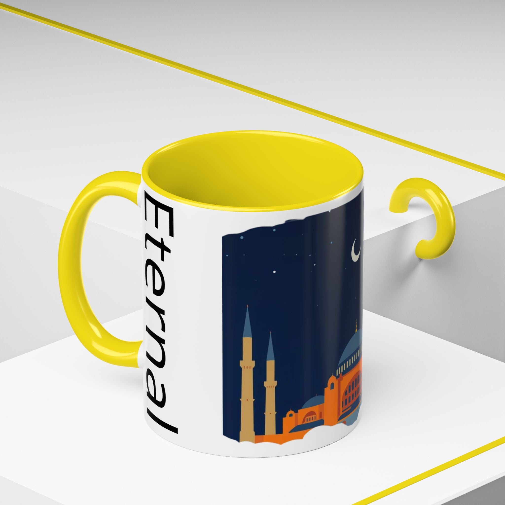 Timeless Istanbul Accent Coffee Mug - Crescent Night Skyline (11/15oz)