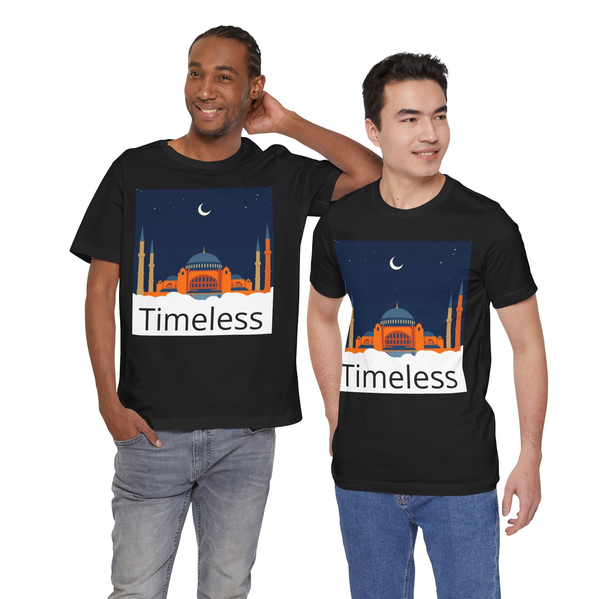 Timeless Mosque Tee – Crescent Night Skyline T-Shirt