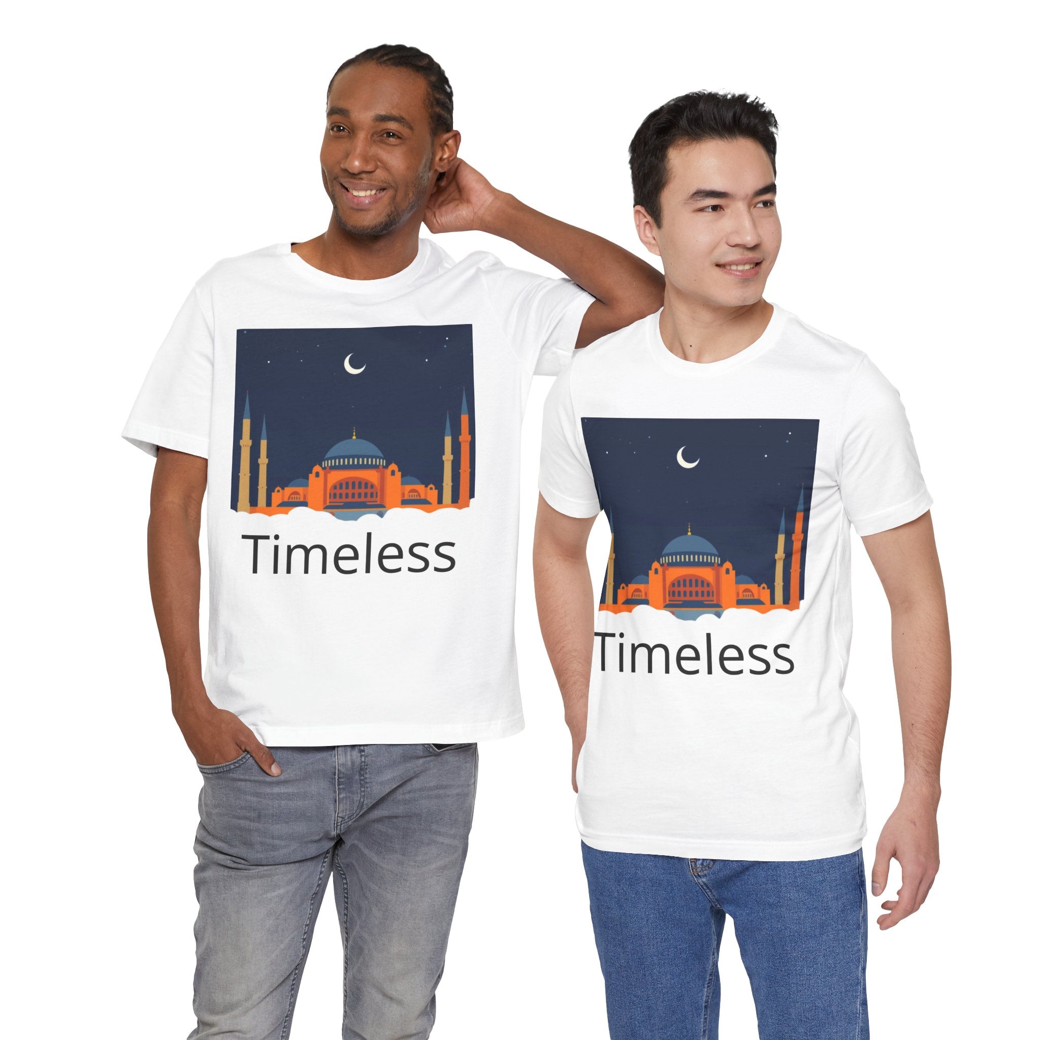Timeless Mosque Tee – Crescent Night Skyline T-Shirt