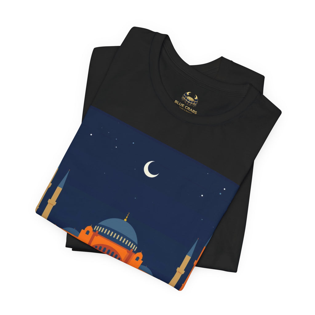 Timeless Mosque Tee – Crescent Night Skyline T-Shirt
