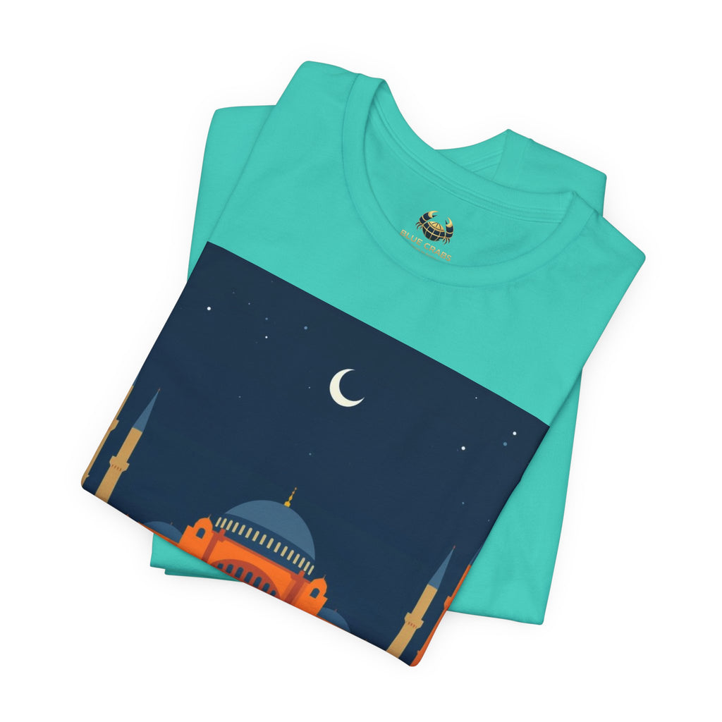 Timeless Mosque Tee – Crescent Night Skyline T-Shirt