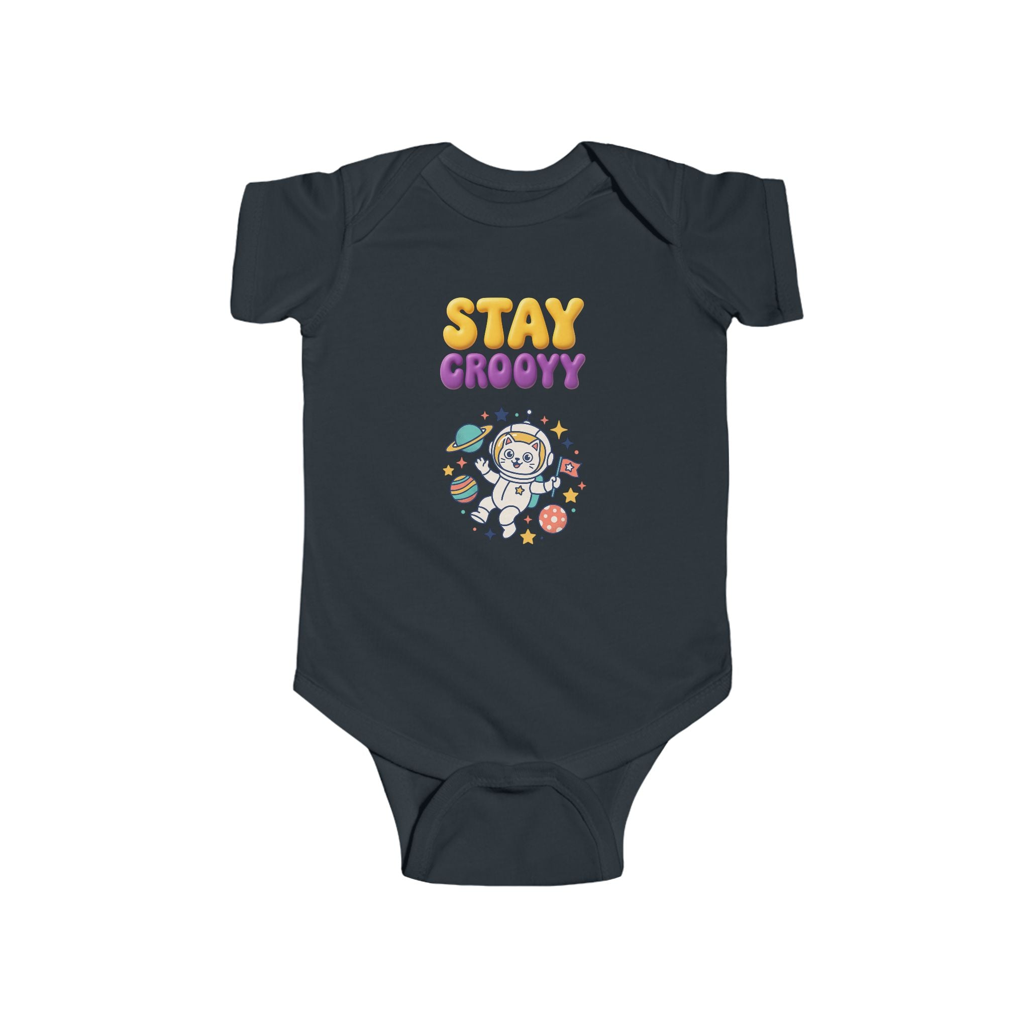 Baby Bodysuit — "Stay Groovy" Retro Bear Infant Onesie