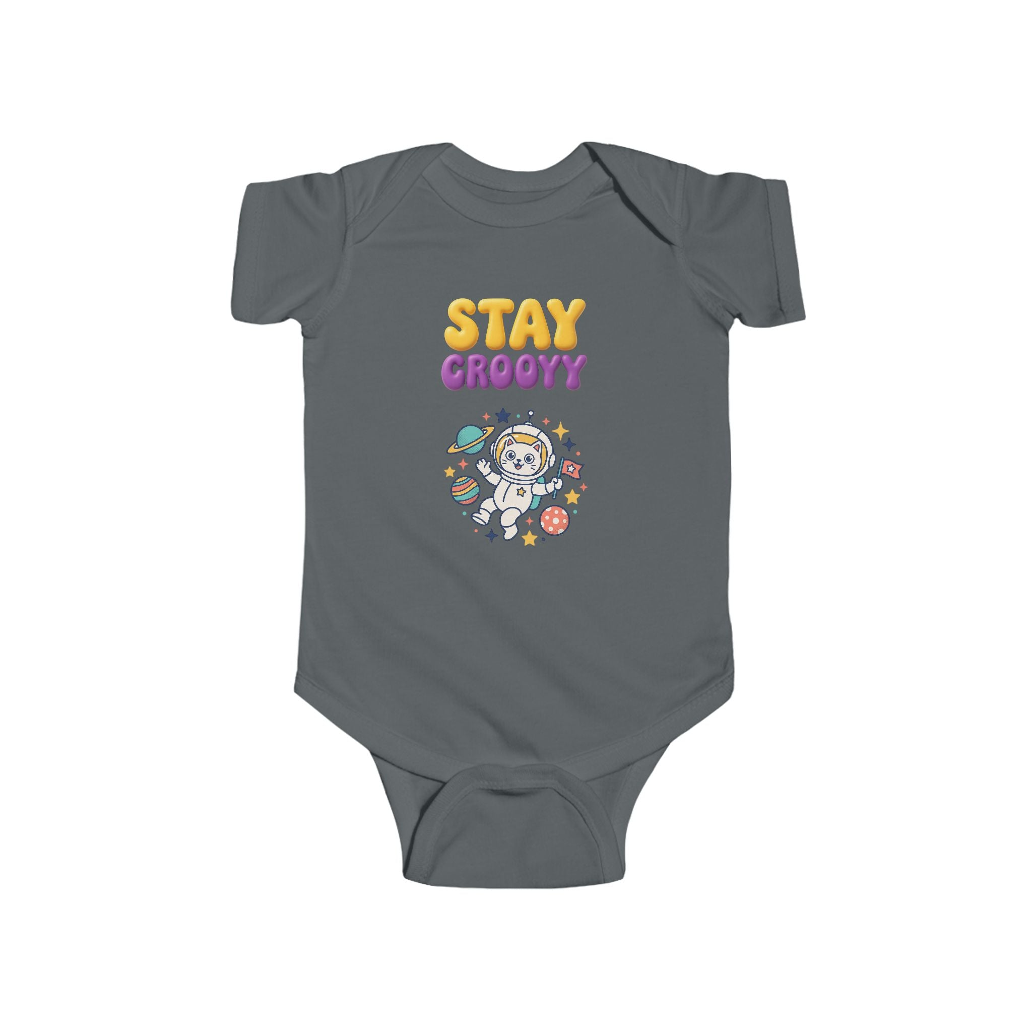 Baby Bodysuit — "Stay Groovy" Retro Bear Infant Onesie