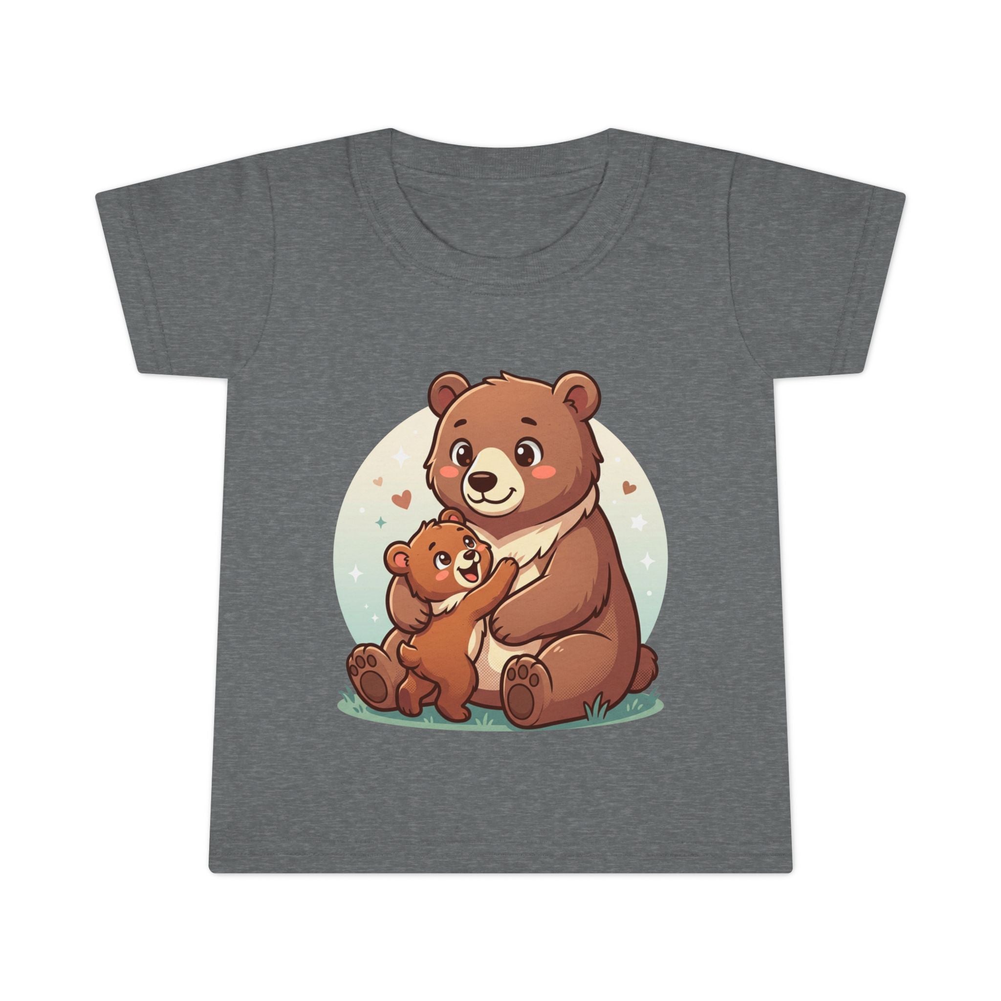 Toddler T-Shirt - Cute Bear Mama & Cub Graphic ("ayı ve yavru")