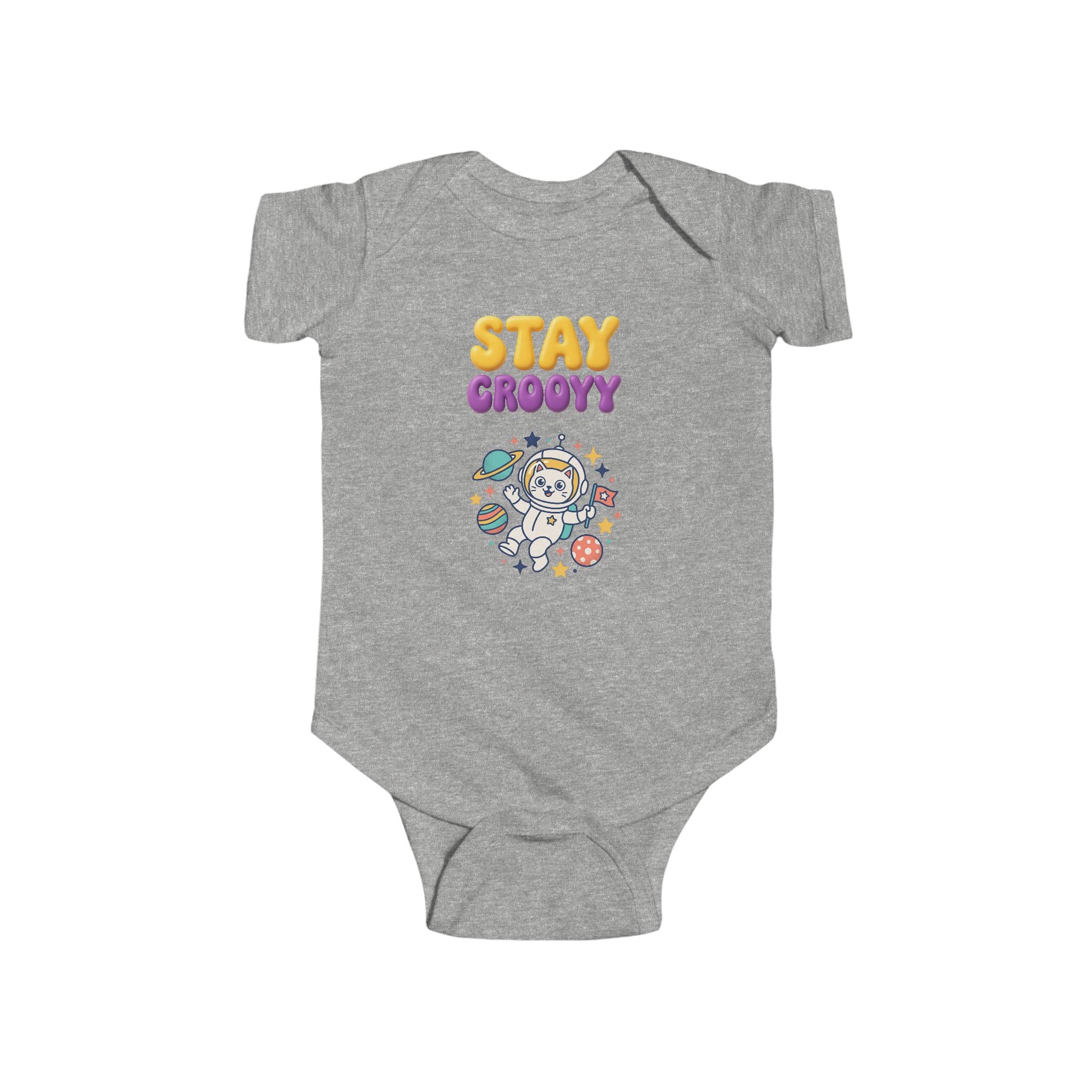 Baby Bodysuit — "Stay Groovy" Retro Bear Infant Onesie