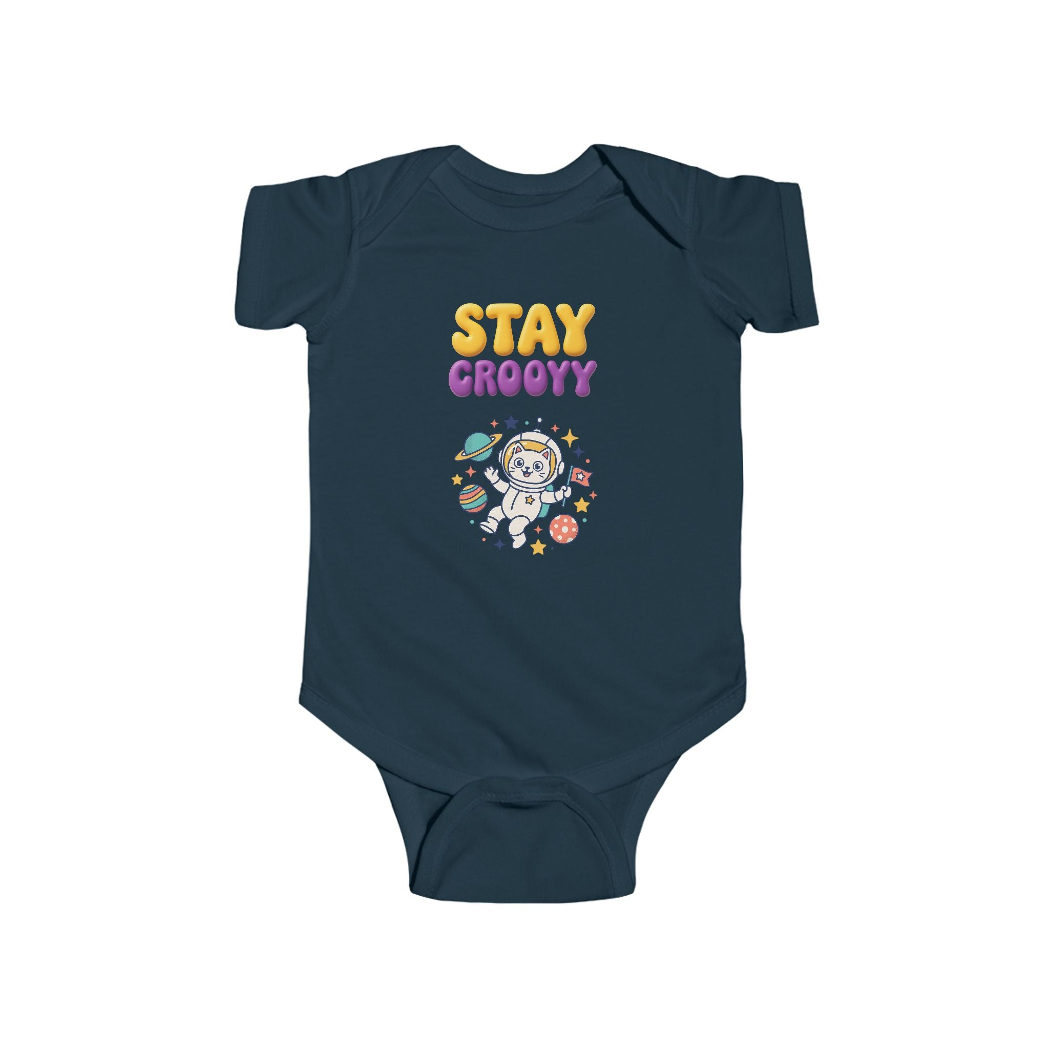 Baby Bodysuit — "Stay Groovy" Retro Bear Infant Onesie