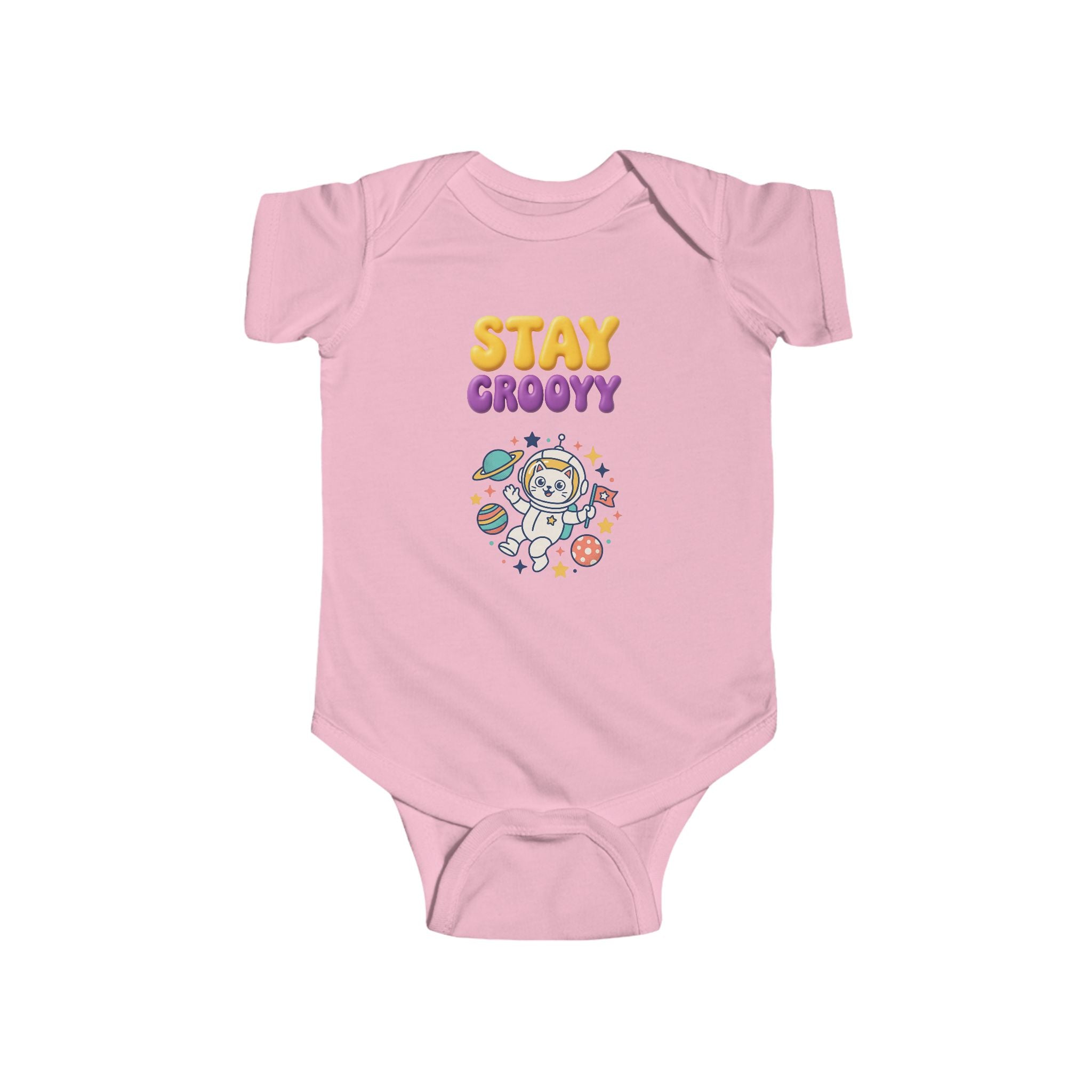Baby Bodysuit — "Stay Groovy" Retro Bear Infant Onesie