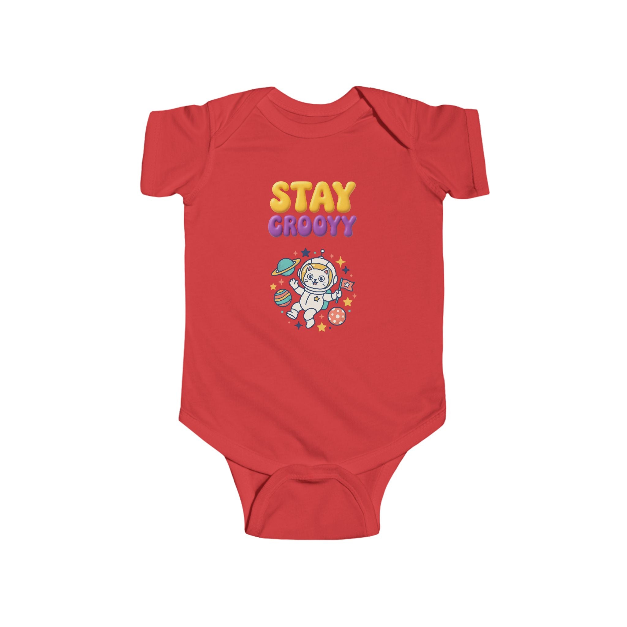 Baby Bodysuit — "Stay Groovy" Retro Bear Infant Onesie